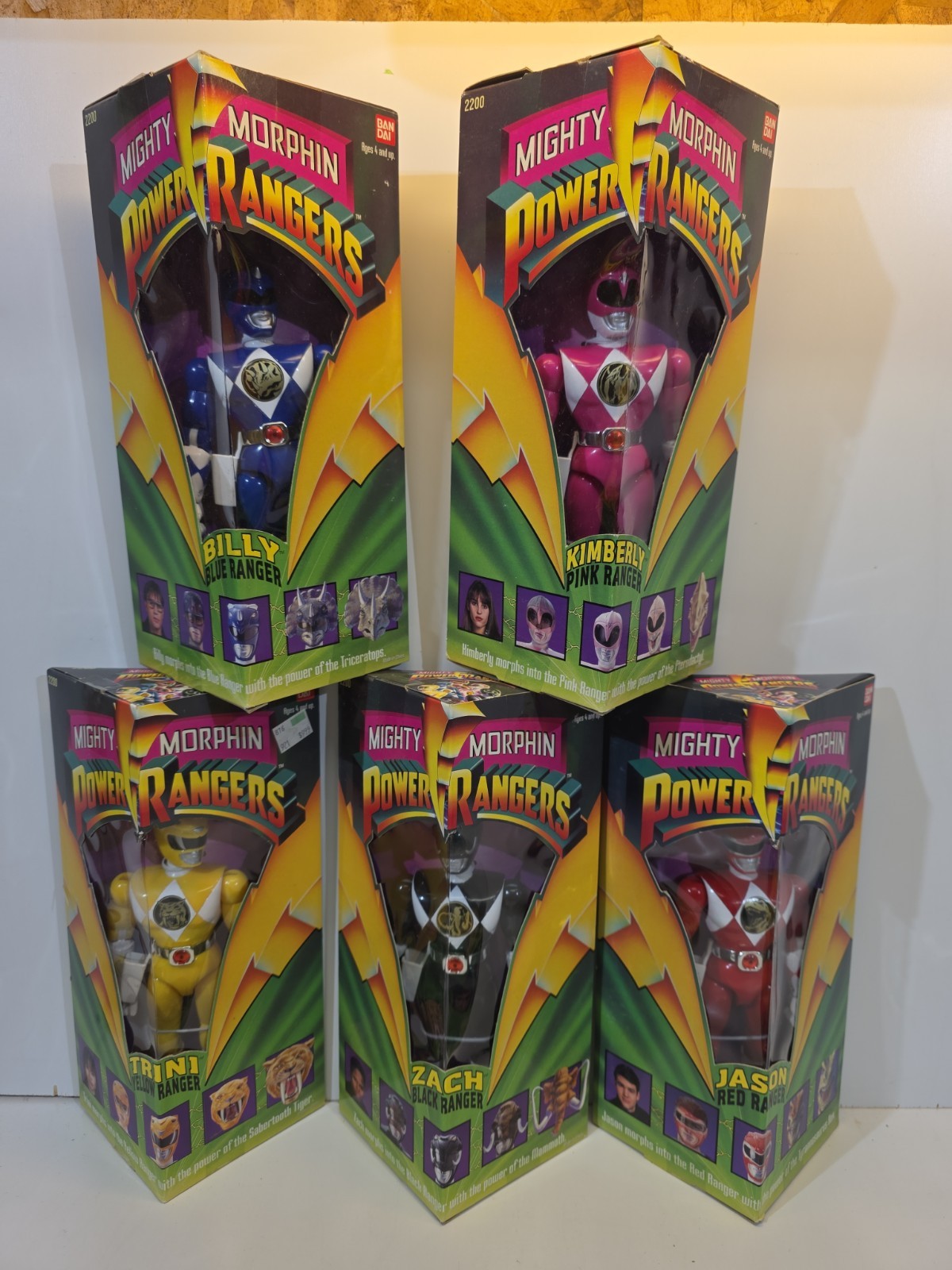 Bandai Mighty Morphin Power Rangers RANGER SERIES NEW SET OF 5 Sealed BOXES 