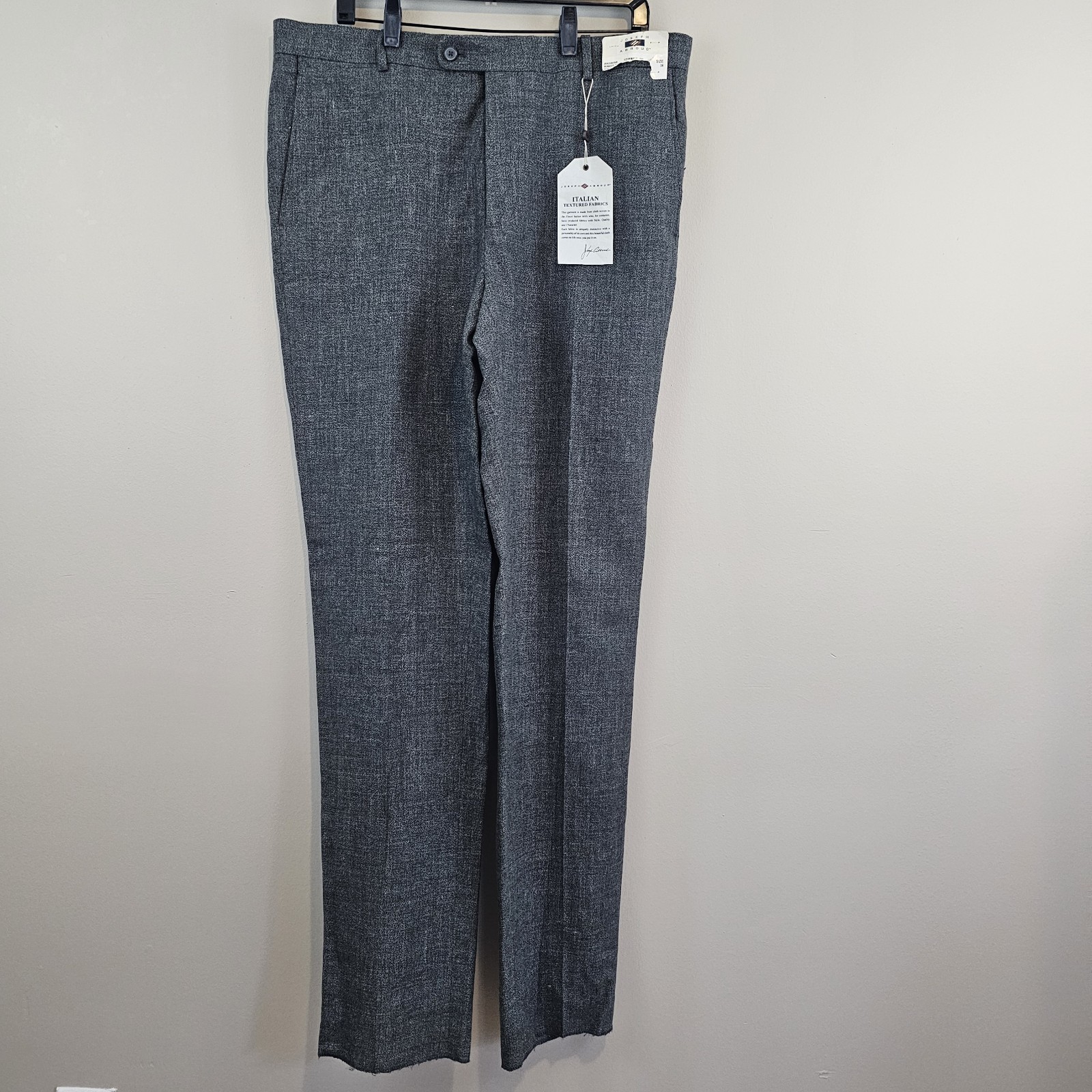 Joseph Abboud Heritage Italian Linen & Wool Dress Pants Gray Sz 38 Unfinish NWT Joseph Abboud Heritage Italian Linen & Wool Dress Pants Gray Sz 38 Unfinish NWT