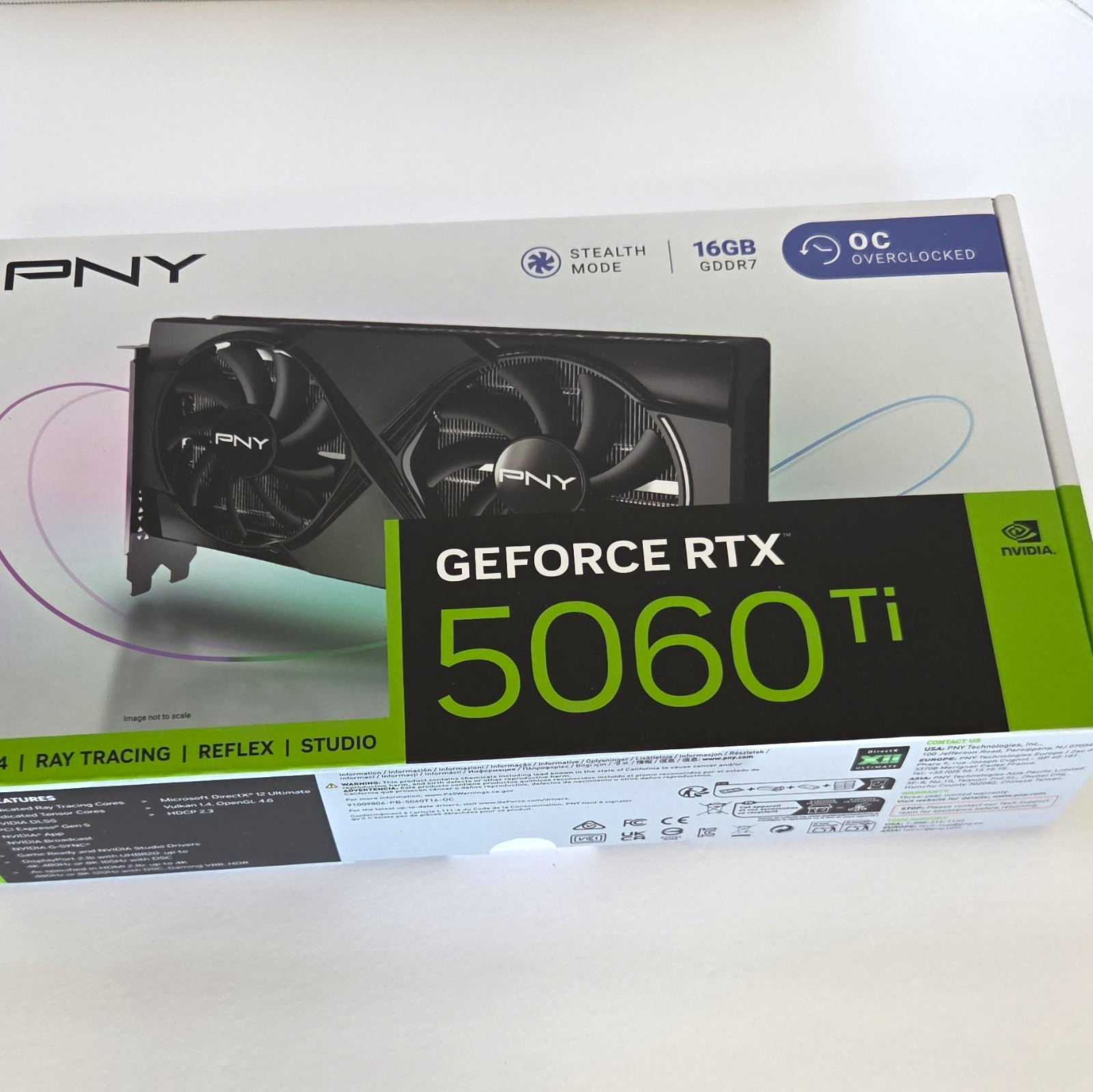 PNY NVIDIA GeForce RTX 5060 Ti OC 16GB GDDR7 PCIe 5.0 Graphics Card