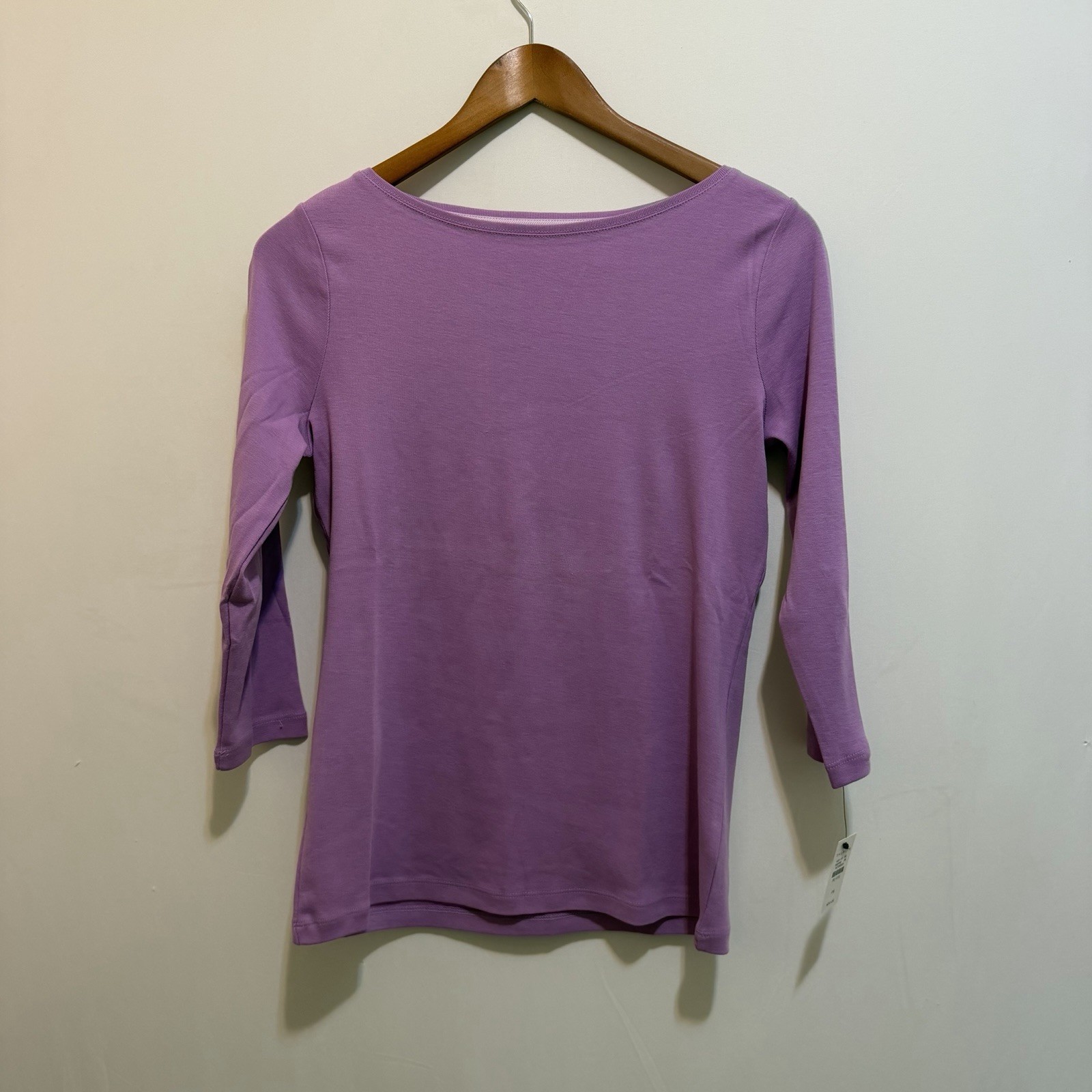 Talbots Women’s Petite SP Purple Solid Knit Pima Cotton Scoop Neck 3/4 Tee Talbots Women’s Petite SP Purple Solid Knit Pima Cotton Scoop Neck 3/4 Tee