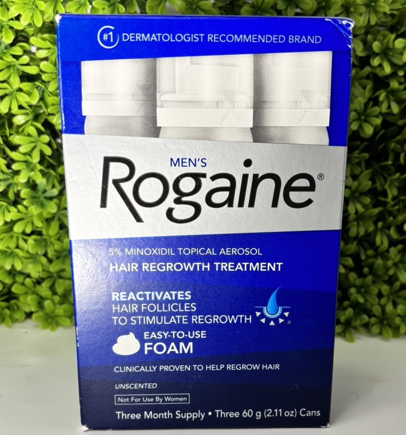 Rogaine Men’s 5% Minoxidil Foam Hair Regrowth Treatment, 3x2.11 oz, Exp 2028🔥