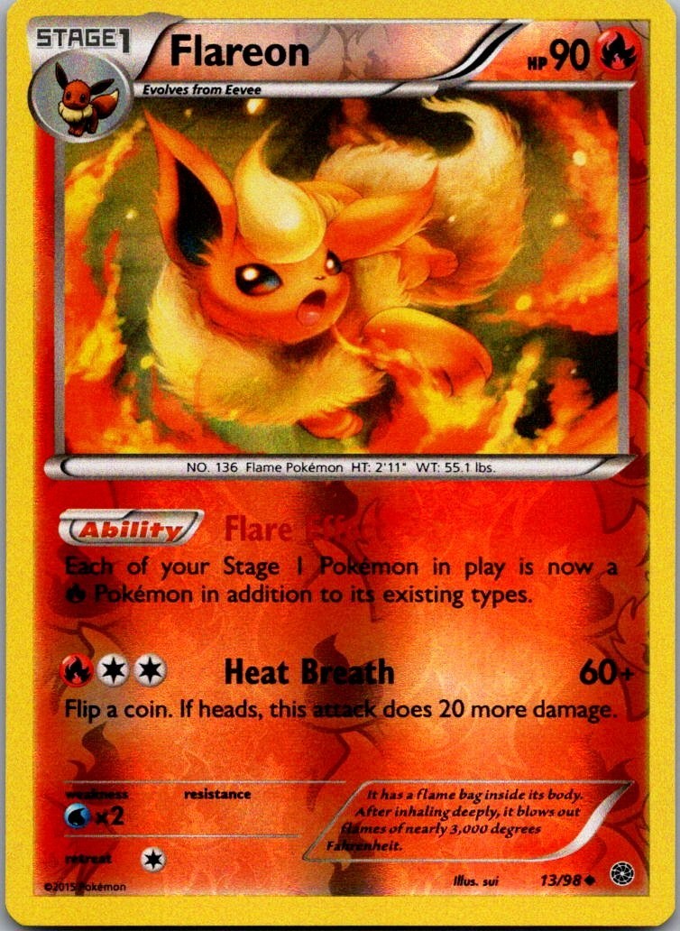 Flareon 12/98 – Reverse Holo – Near Mint – Pokémon TCG Ancient Origins