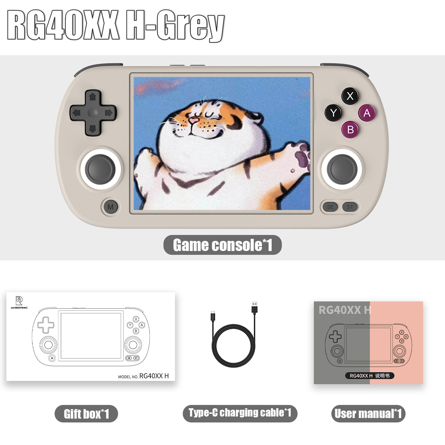 ANBERNIC RG40XX H Linux 64-Bit Retro Handheld Game Console 4.0-inch IPS 3200mAh