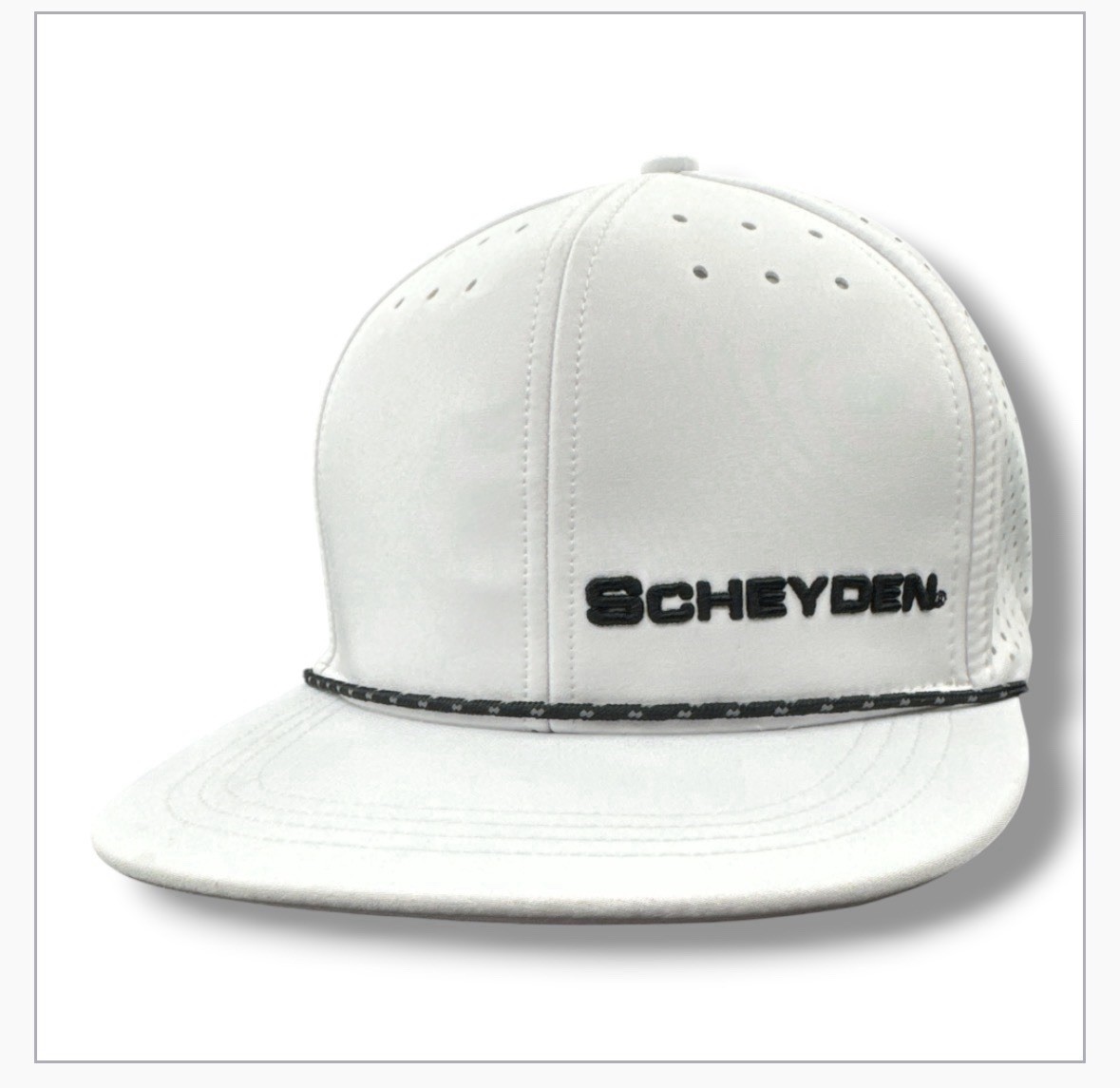 Scheyden Precision Eyewear Performance Golf Hat Rope Cap White Flat Brim