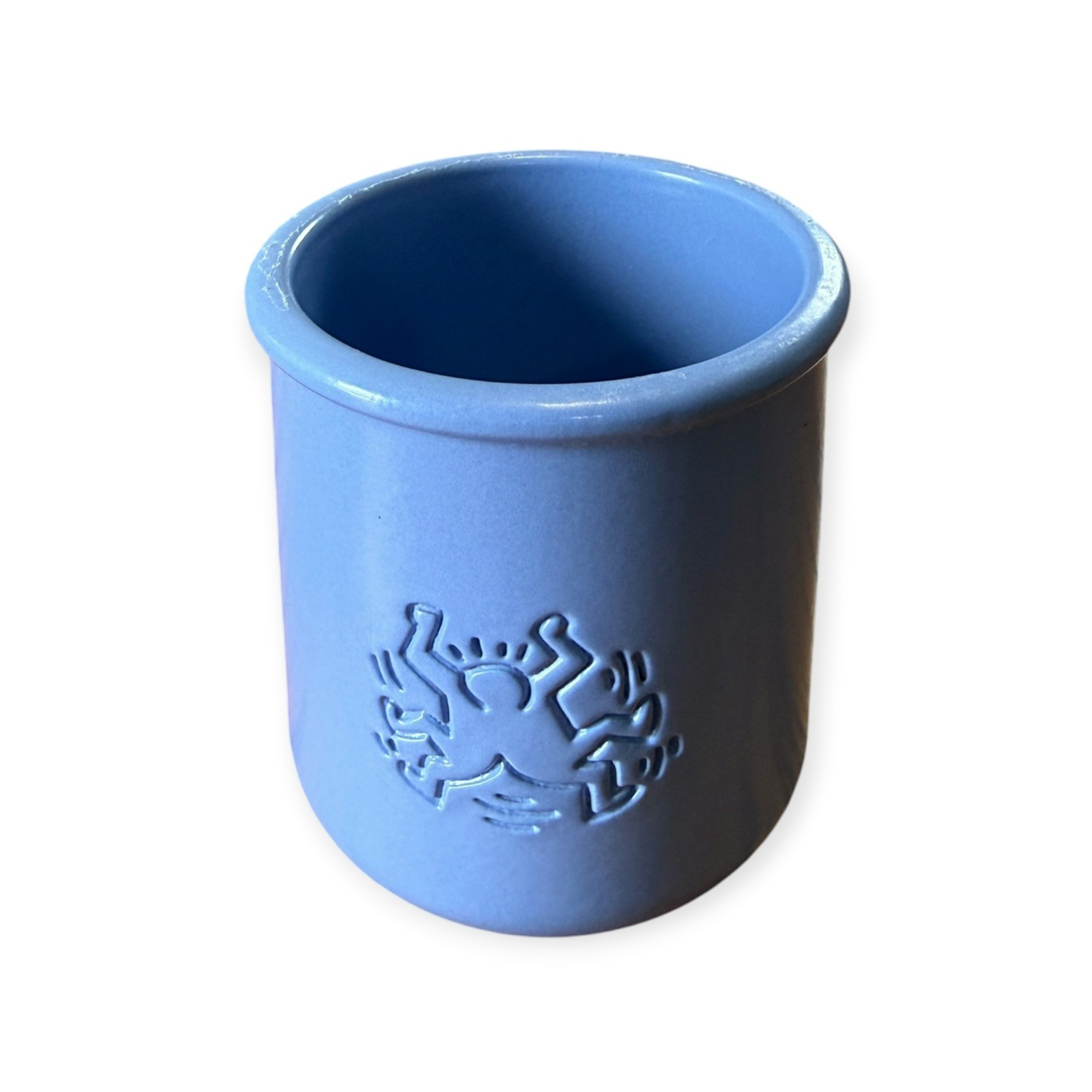 La Fermiere x Keith Haring Foundation Terracotta Pot Jar Blue RARE Dancing Pop