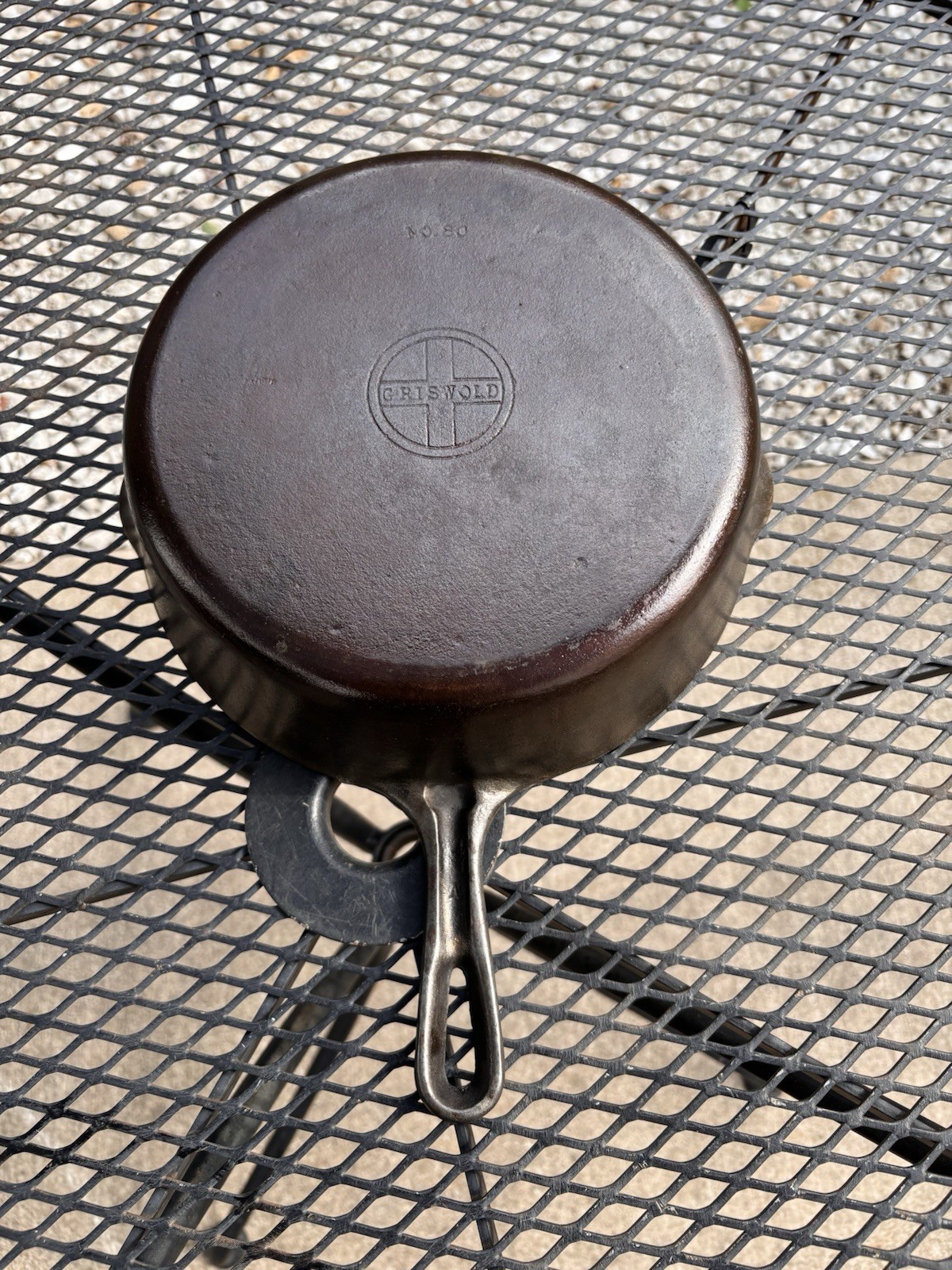 GRISWOLD SMALL LOGO # 80 DOUBLE SKILLET BOTTOM