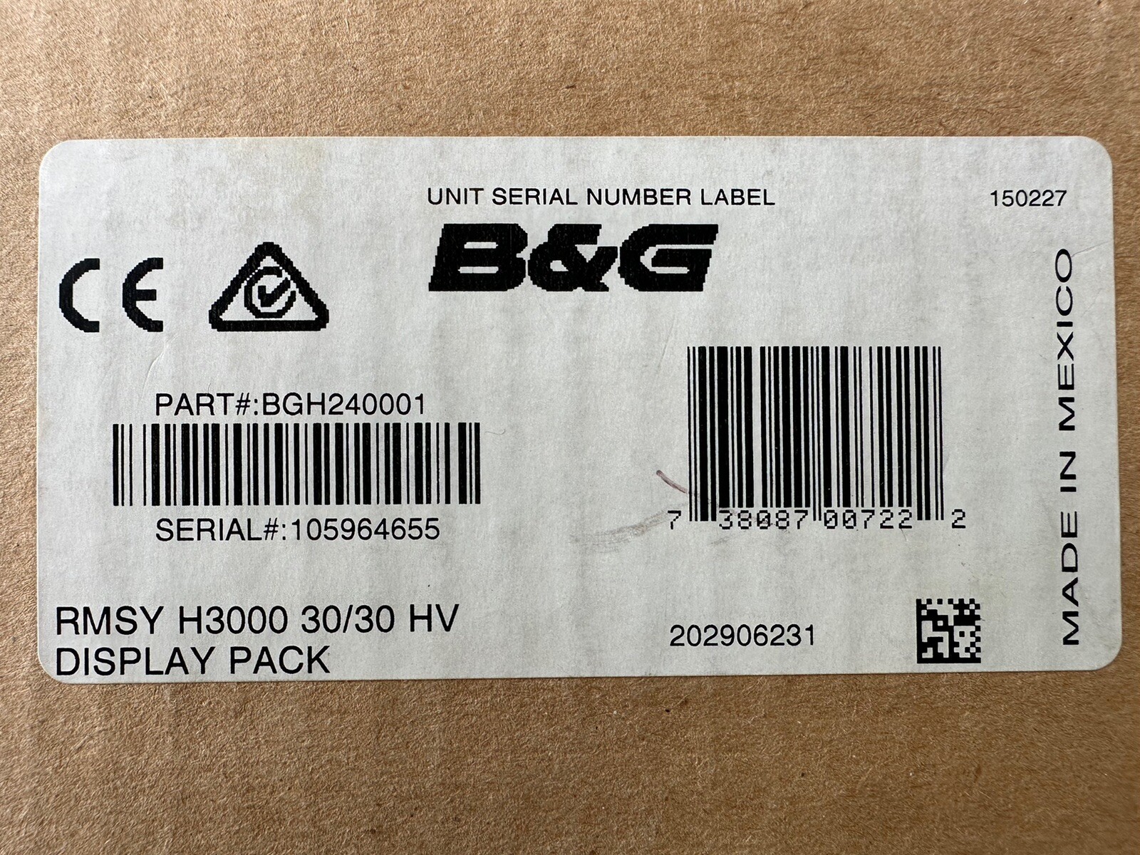 B&G H3000 30/30 HV Display Pack