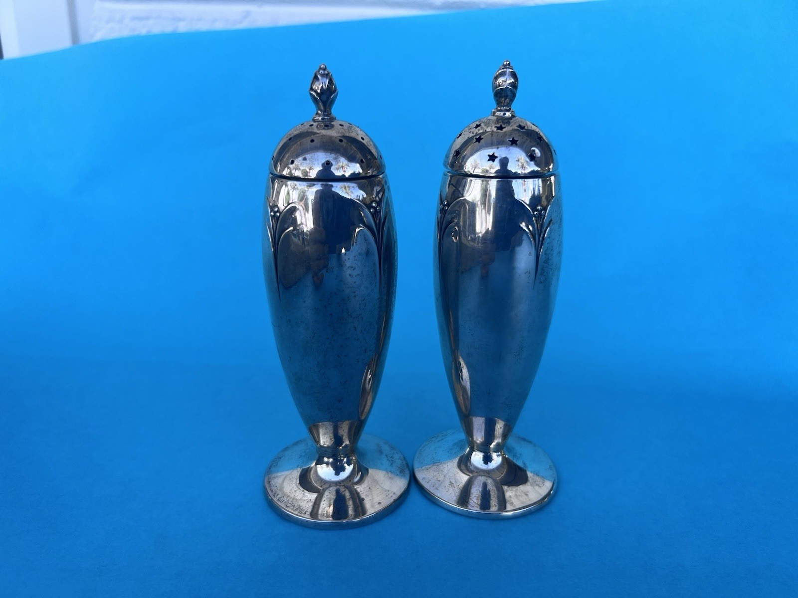 GORHAM STERLING SILVER SALT & PEPPER SHAKER SET S55 147 Grams Monogram P