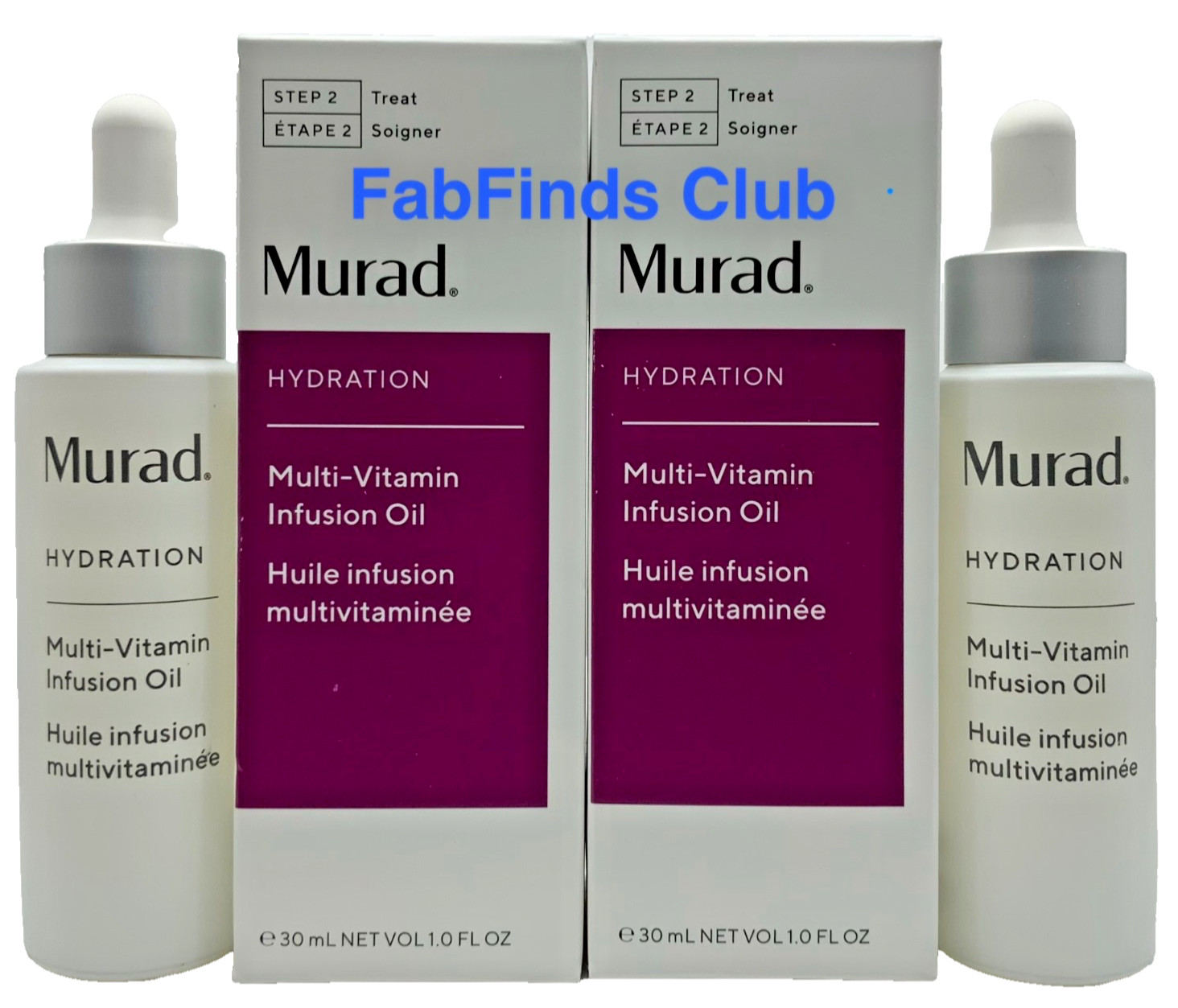 2x Murad Hydration Multi-Vitamin Infusion Oil 1oz each