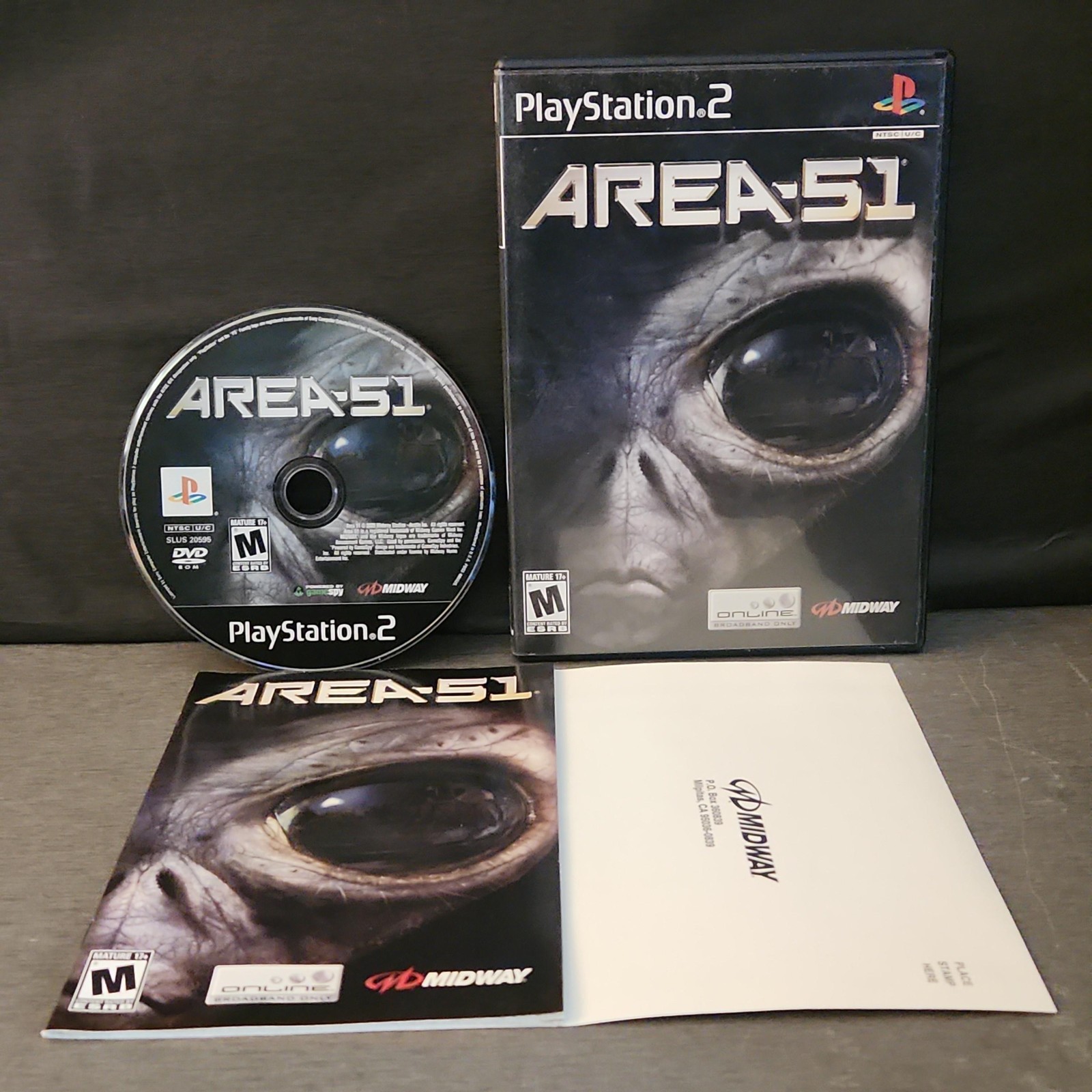 Area 51 PlayStation 2 PS2 Game M Midway NTSC-U/C 2005 Shooter Action Sci-Fi