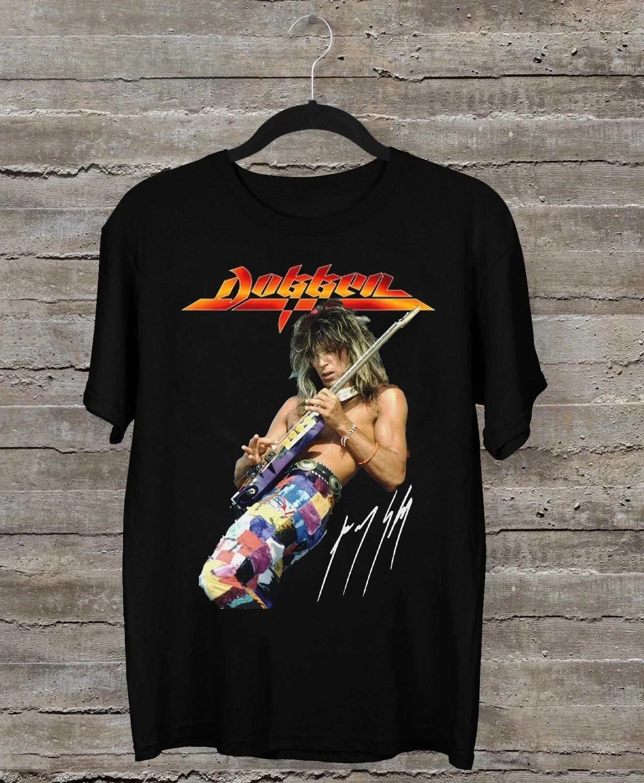 George Lynch- DOKKEN Band Black Cotton T Shirt