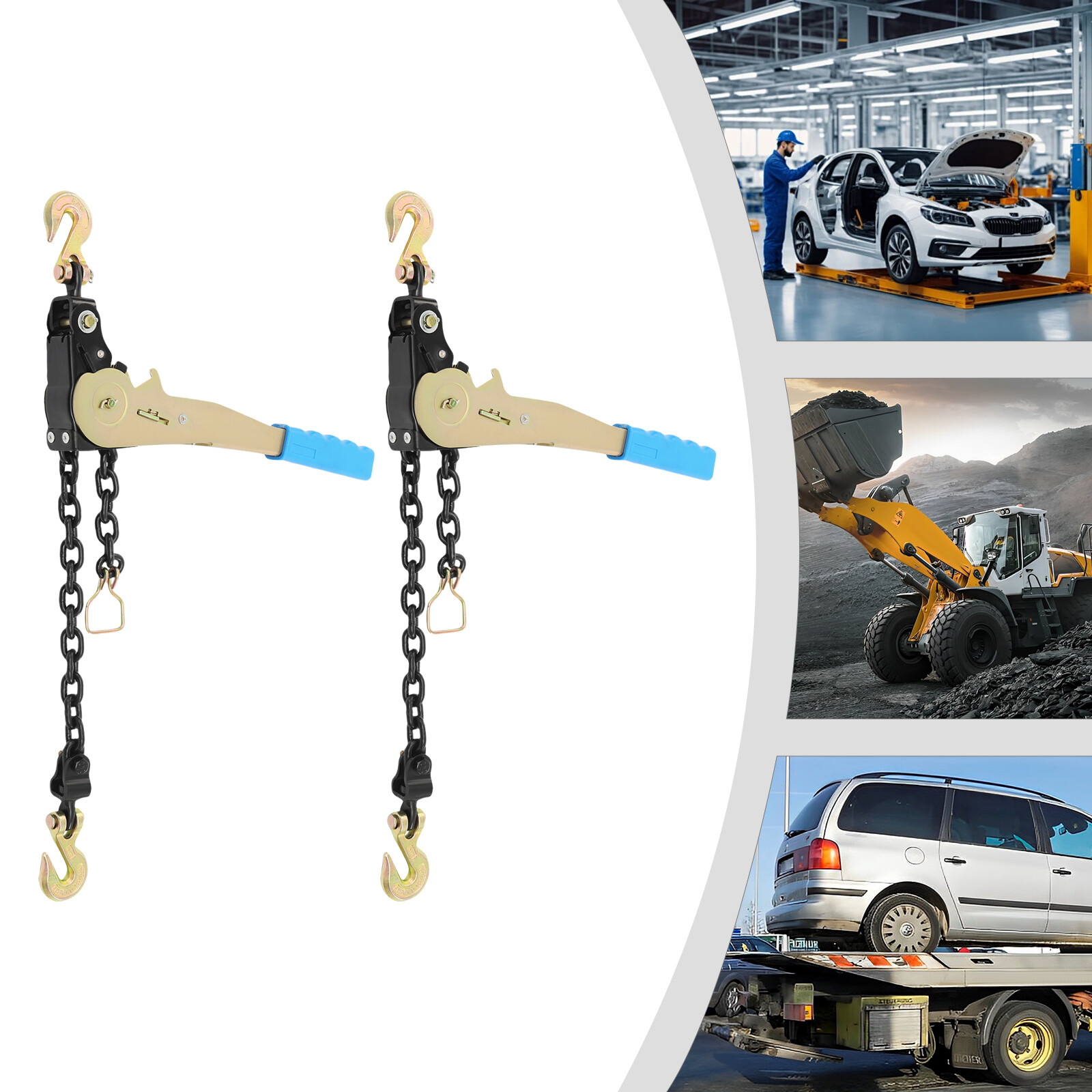 4 Pack Ratcheting Chain Binder 1/4-5/16in 2500 Lbs Alloy Steel Blue 4 Pack Ratcheting Chain Binder 1/4-5/16in 2500 Lbs Alloy Steel Blue