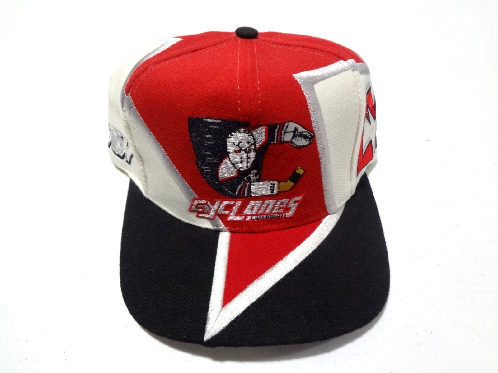 Vintage 90s Cincinnati Cyclones BOLT Snapback Hat IHL TOW Top of the World RARE