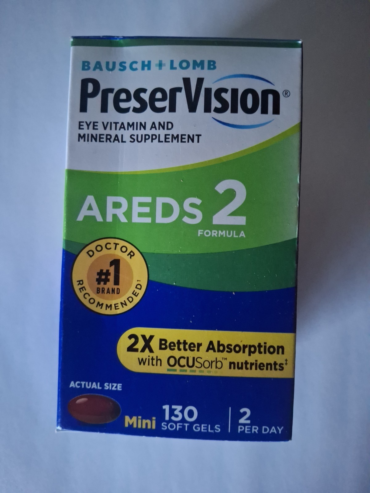 Eye Vitamin And Mineral Supplement AREDS 2 Vitamin Softgel - 130 Pills 2 Per Day