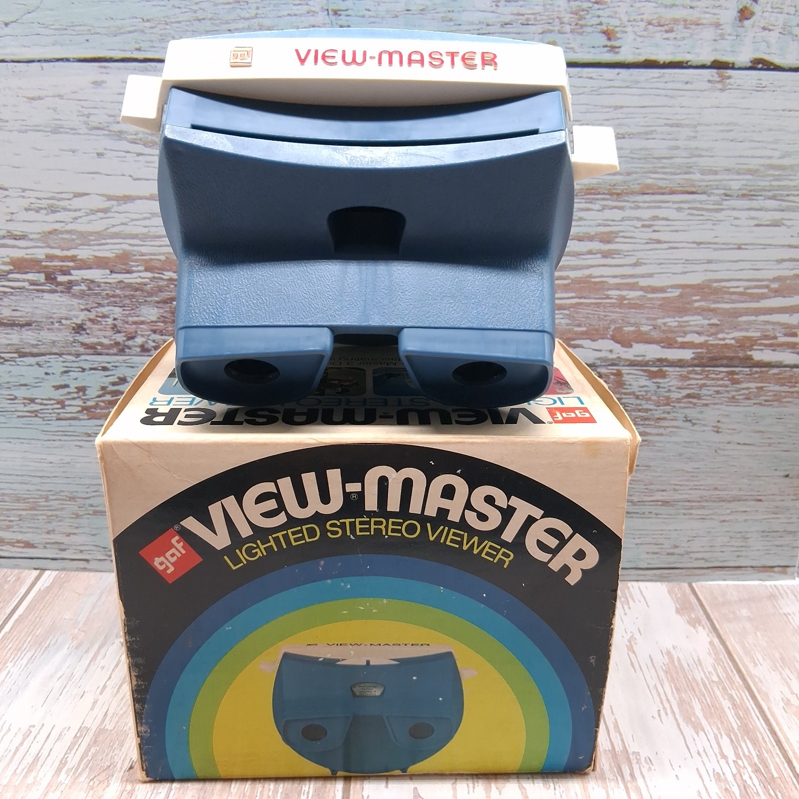 Vintage GAF View-Master Lighted Stereo Viewer Blue #2062 Made In USA (Tested)