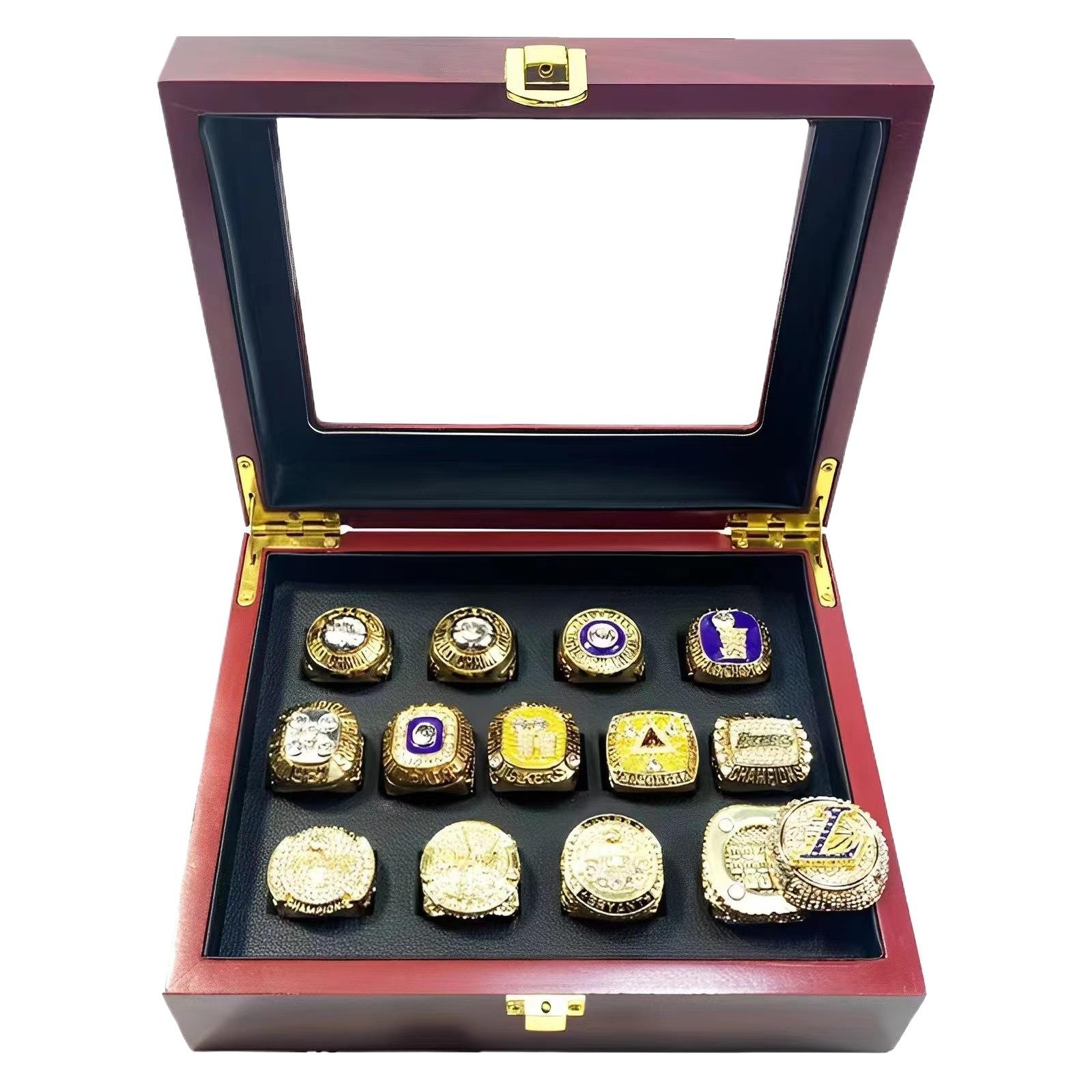 Los Angeles Lakers Kobe Bryant &Lebron James 13 Championship Rings Set with Box Los Angeles Lakers Kobe Bryant &Lebron James 13 Championship Rings Set with Box