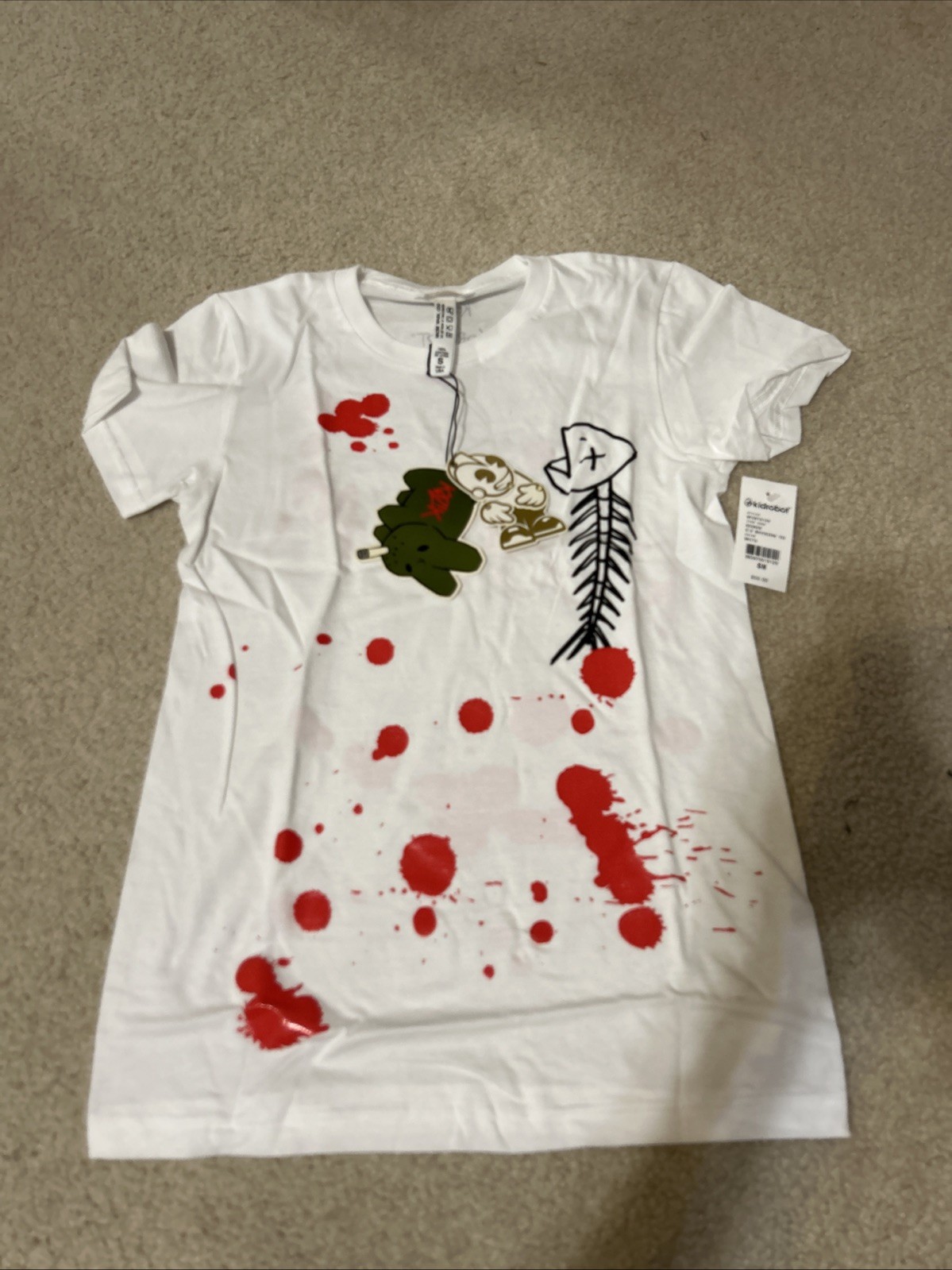 NWT kidrobot Redrum Murder Kosik Short Sleeve T-shirt Boyfriend Tee Size Small