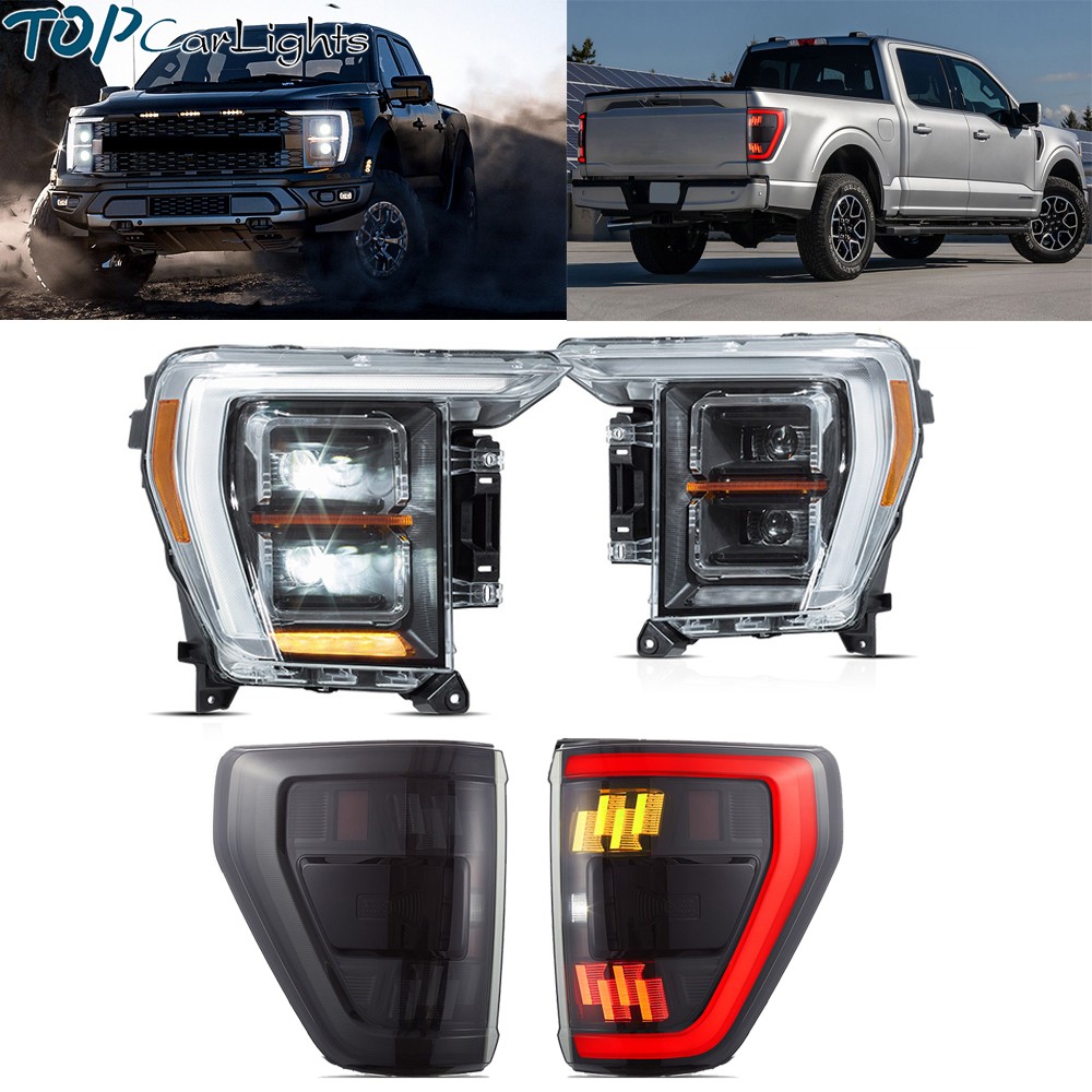 VLAND Full LED Headlights &Full LED Tail Lights For 2021-2023 Ford F150 F-150 VLAND Full LED Headlights &Full LED Tail Lights For 2021-2023 Ford F150 F-150