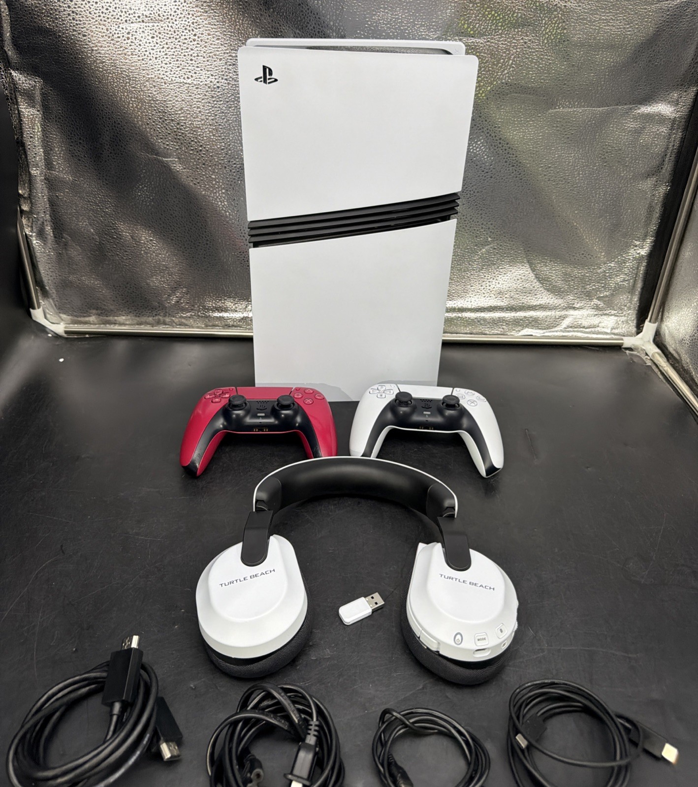 USED Sony PlayStation 5 Pro 2TB PS5 White/Black Console Bundle -2 Controllers
