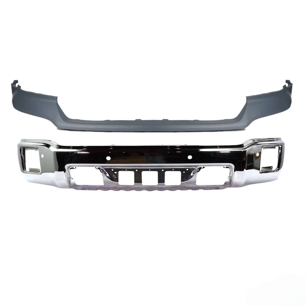 For 14-15 GMC Sierra 1500 Front Bumper Face Bar W/Sensor Hole&Upper Bumper Cover