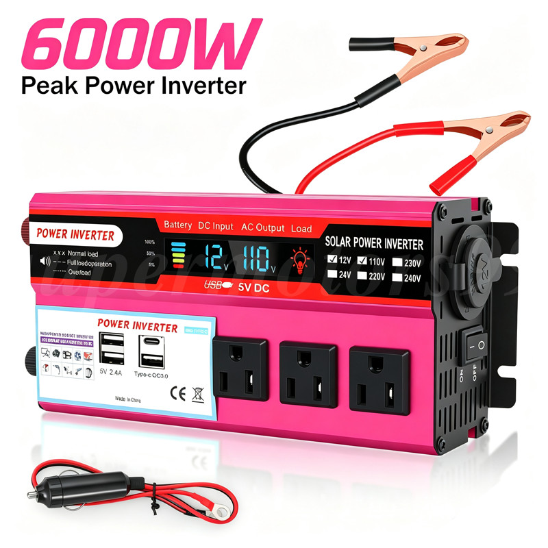 6000W/7000W/8000W/9000W Car Power Inverter 7-Outlet Port(3AC+3USB+1Type-C) LOT 6000W/7000W/8000W/9000W Car Power Inverter 7-Outlet Port(3AC+3USB+1Type-C) LOT