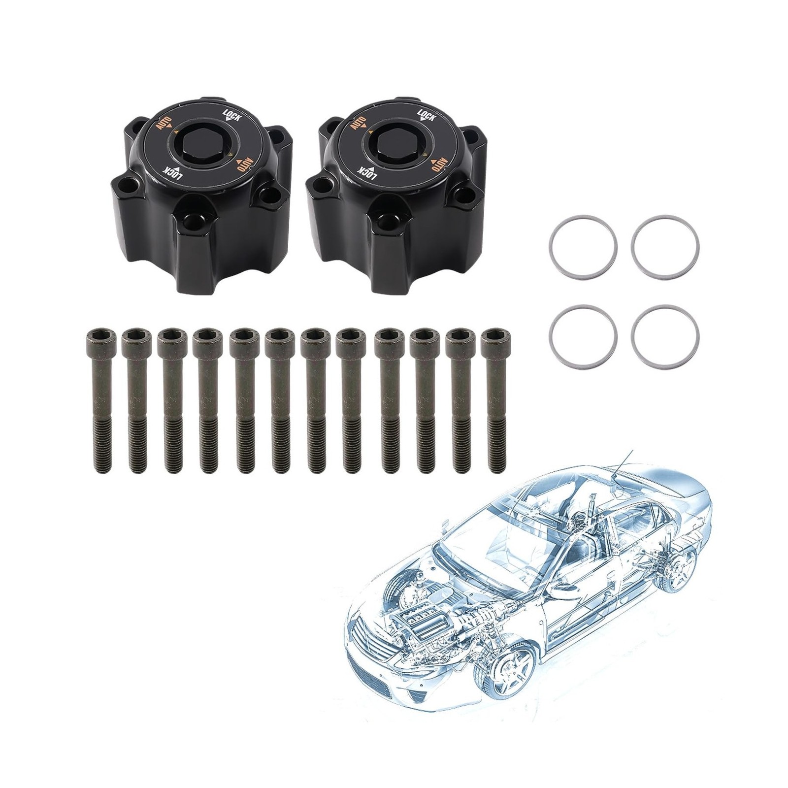 2pcs Auto Free Wheel Hub Lock 40250-VB200 40250VB200 Compatible with Patrol G... 2pcs Auto Free Wheel Hub Lock 40250-VB200 40250VB200 Compatible with Patrol G...