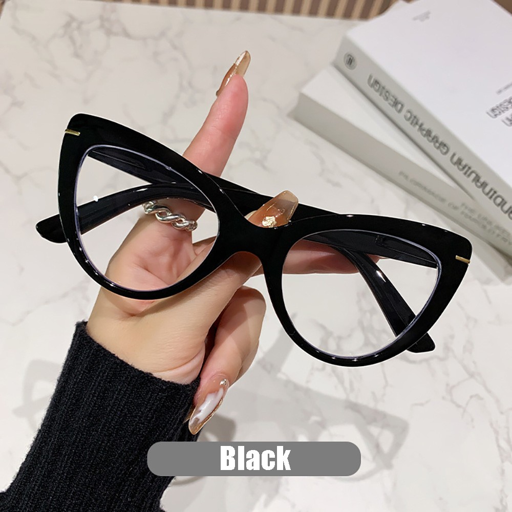 Oversized Cat Eye Reading Glasses Trendy Cute Anti Blue Light Readers Eyeglasses