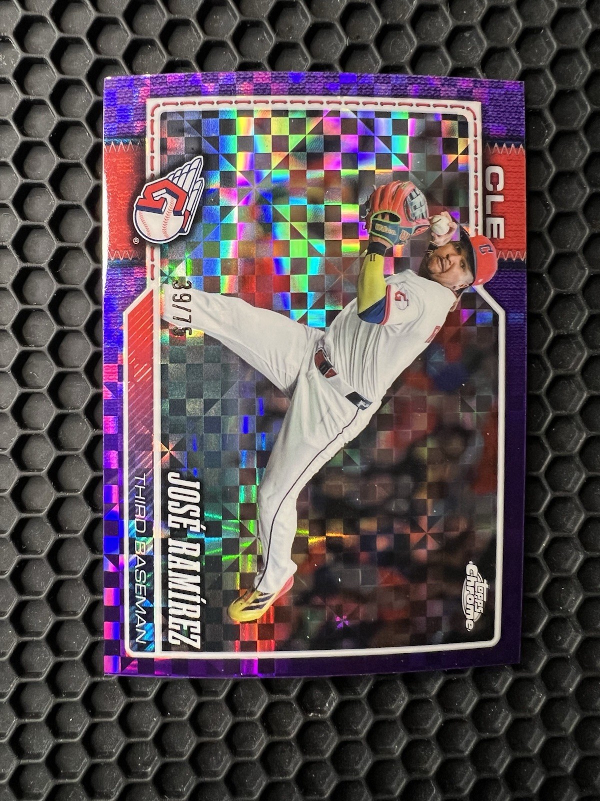 2026 Topps Chrome Baseball - Jose Ramirez Purple Geometric Refractor /75 (SSP) 2026 Topps Chrome Baseball - Jose Ramirez Purple Geometric Refractor /75 (SSP)