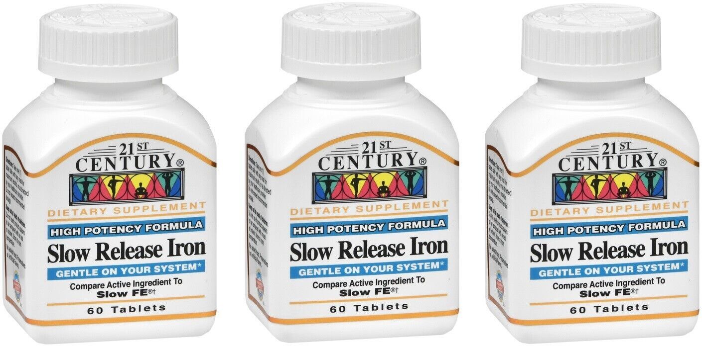 21st Century Slow Release Iron Tablets 60ct (3 Pack)