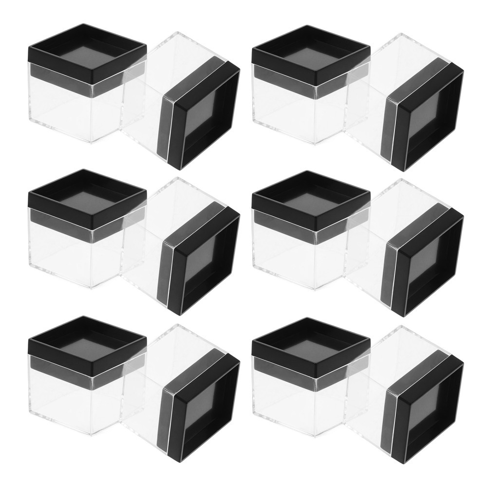 20Pcs Reusable Plastic Mineral Display Box Clear Floating Holder