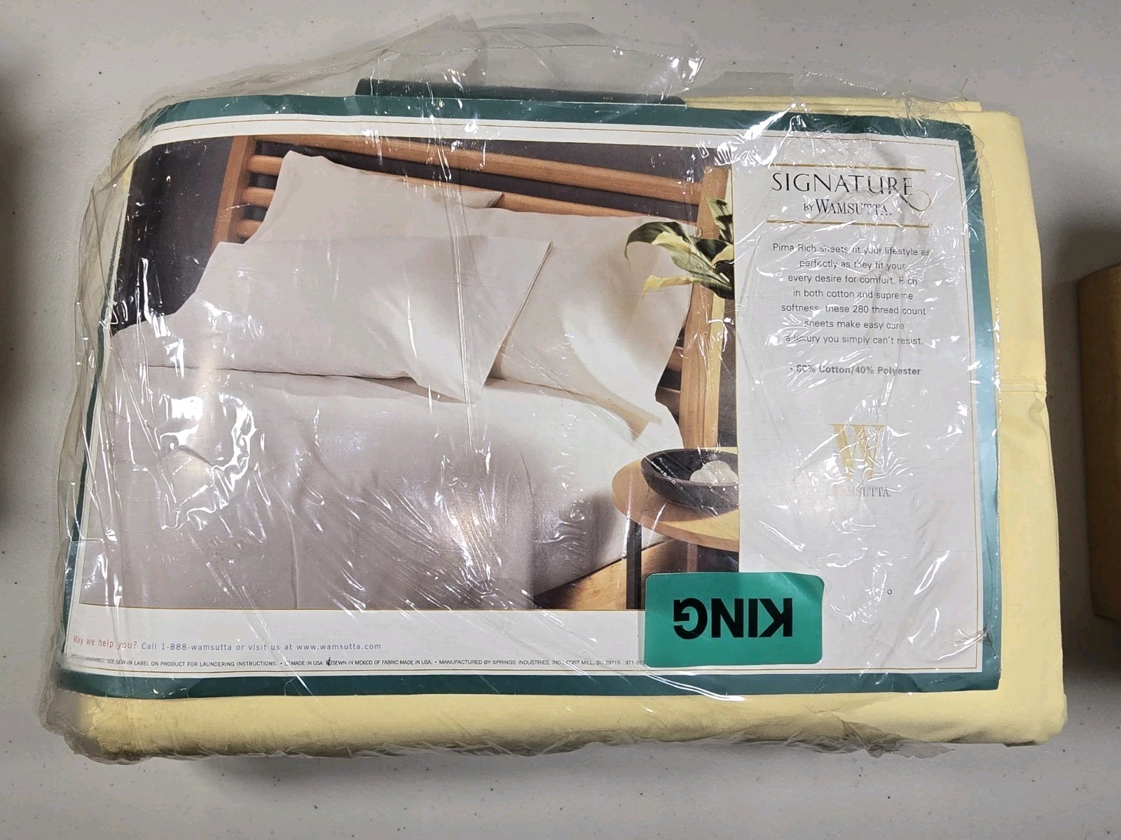 VTG Signature Wamsutta King Sheet Set 280 Thread Count Sunlight Yellow NOS