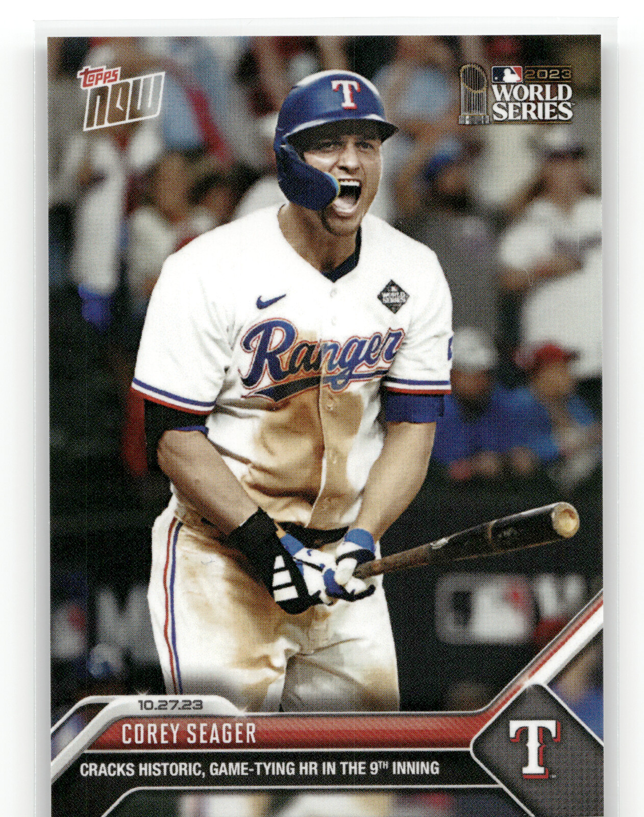 COREY SEAGER World Series HR in 9th 2023 Topps Now #1051 Texas Rangers, PR: 1374