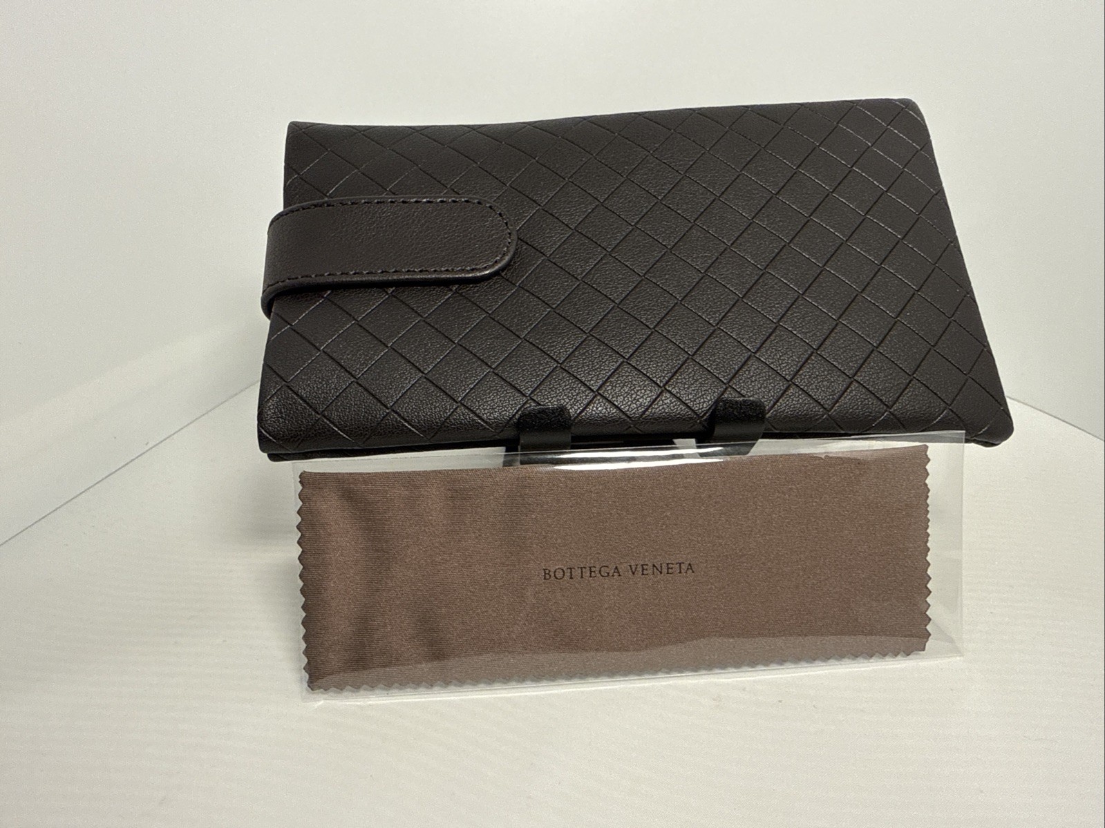 Bottega Veneta Dark Brown Leather Cell phone/Sunglasses case
