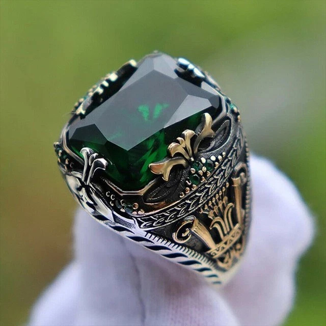 Handmade Black Men's Ring Alloy Fashion Ring Geometric Vintage Style All Sizes** Handmade Black Men's Ring Alloy Fashion Ring Geometric Vintage Style All Sizes**
