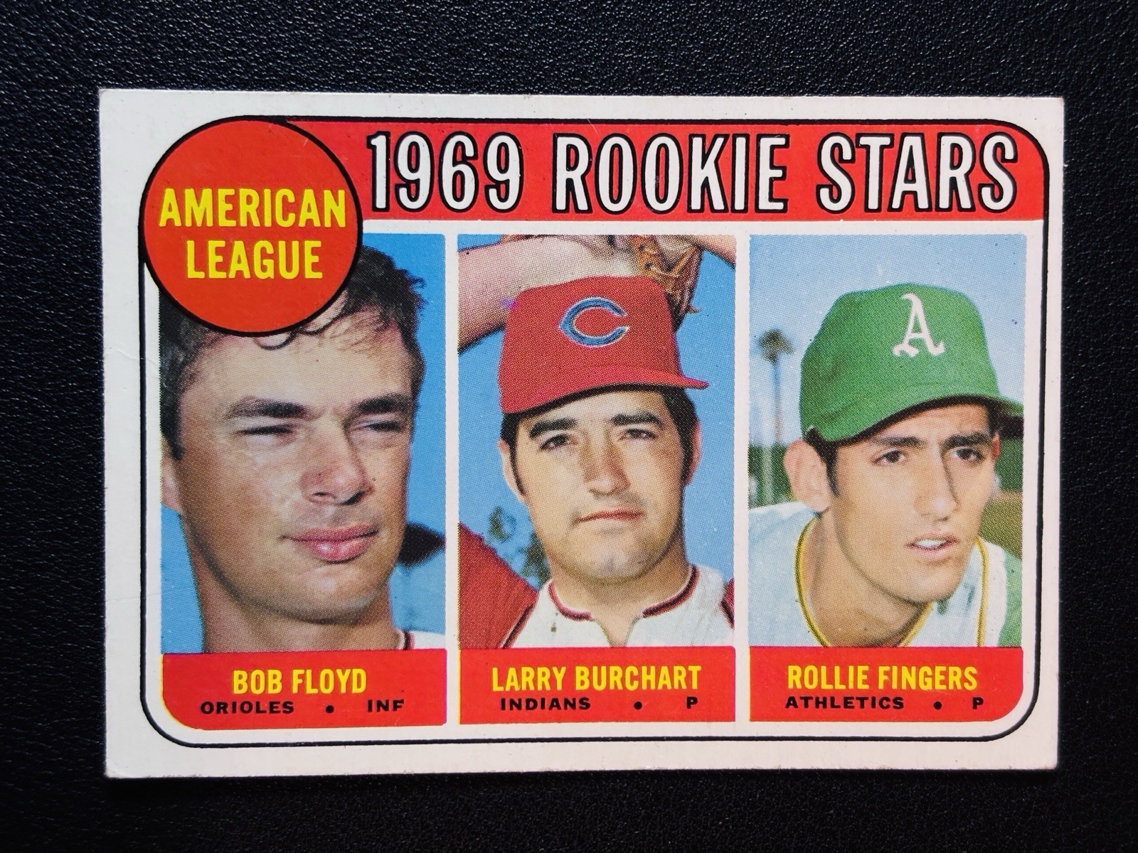 1969 Topps - High # Rollie Fingers, Bobby Floyd, Larry Burchart #597 Rookie PB1