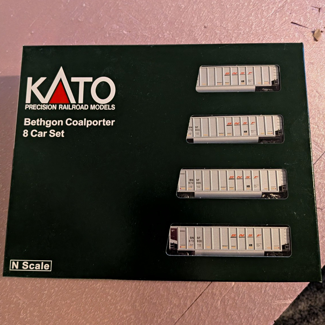 KATO N Scale/N Gauge Bethgon Coalporter Gray Freight Car 8-Car Set