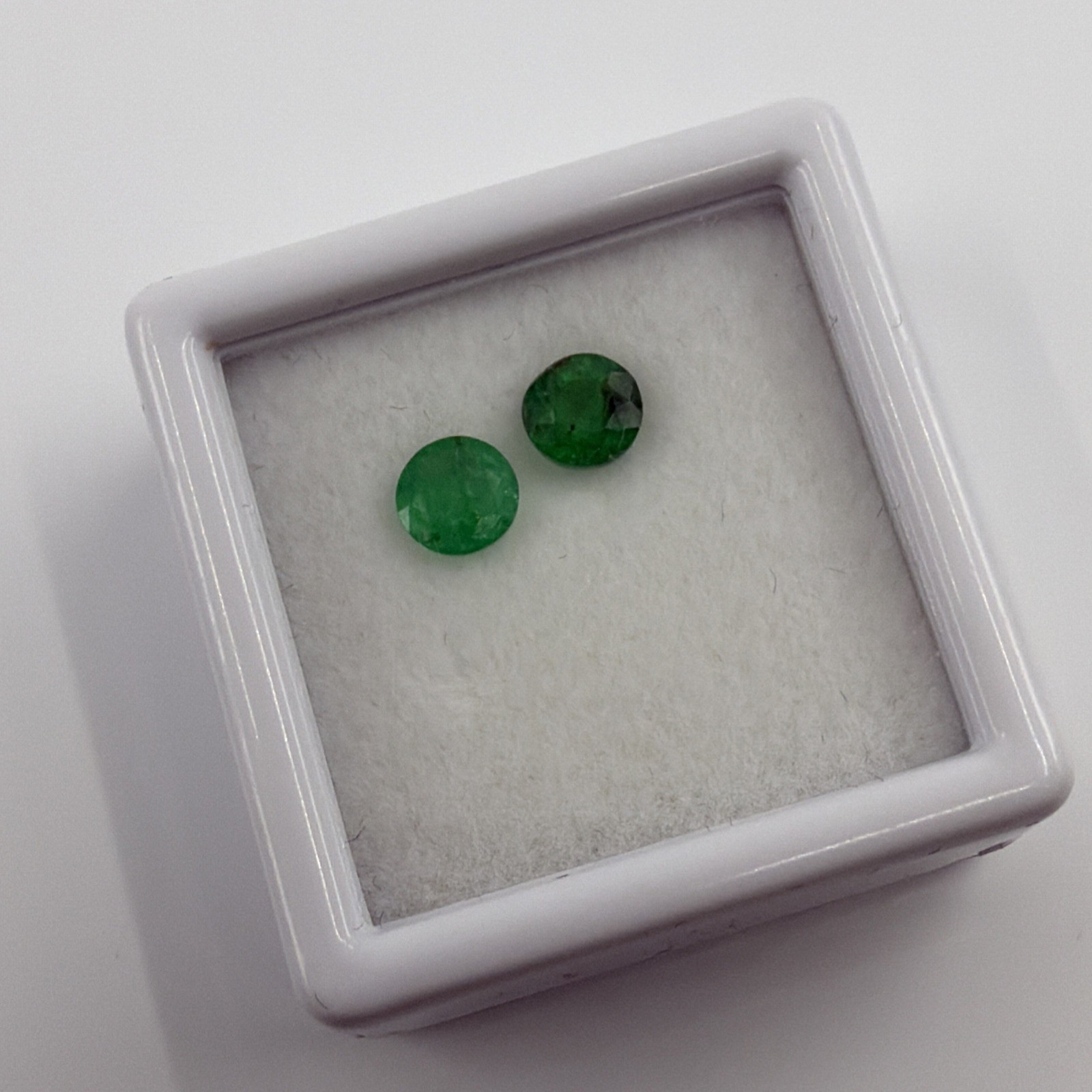 .75 TCW Natural Afghanistan Emerald Matched Pair Round Vivid Green Gemstones
