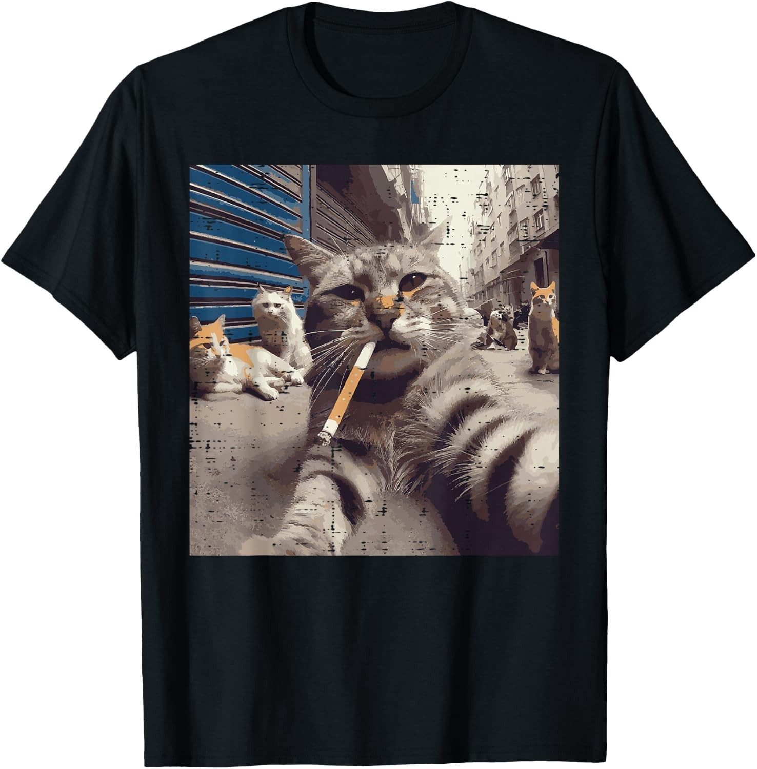 Cat Gangster Street Cats Selfie Funny Meme Humor Short Sleeve All Size Shirt Cat Gangster Street Cats Selfie Funny Meme Humor Short Sleeve All Size Shirt