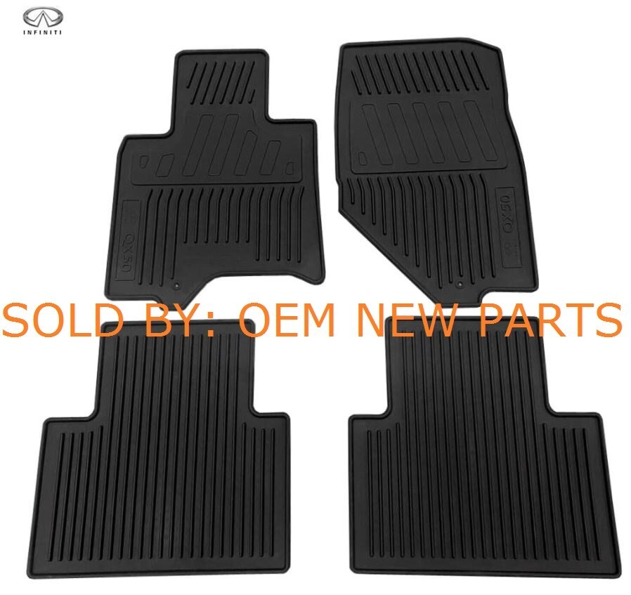 Fits 2014-2017 Infiniti QX50 Black All Weather Rubber Floor Mats Set 999E1-52003 Fits 2014-2017 Infiniti QX50 Black All Weather Rubber Floor Mats Set 999E1-52003