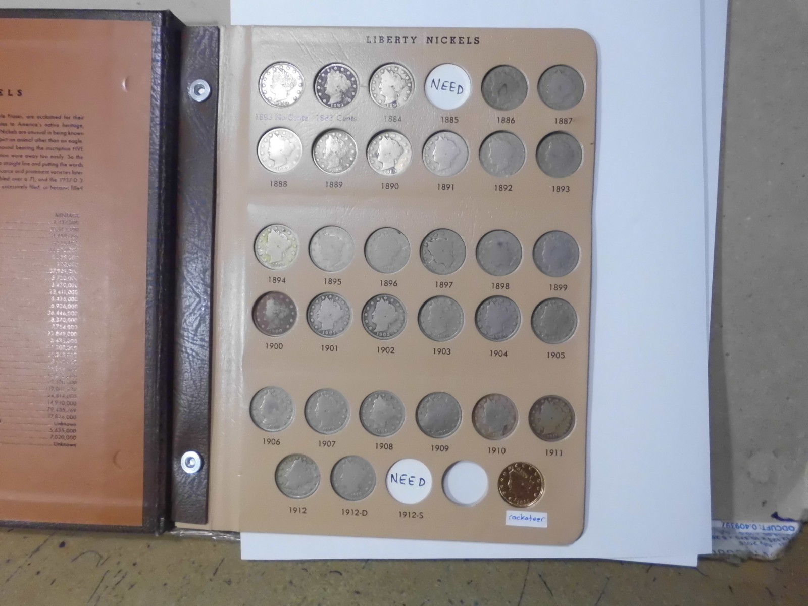 LIBERTY HEAD & BUFFALO NICKEL COLLECTION 1883 TO 1938 P/D/S (READ DESCRIPTION)