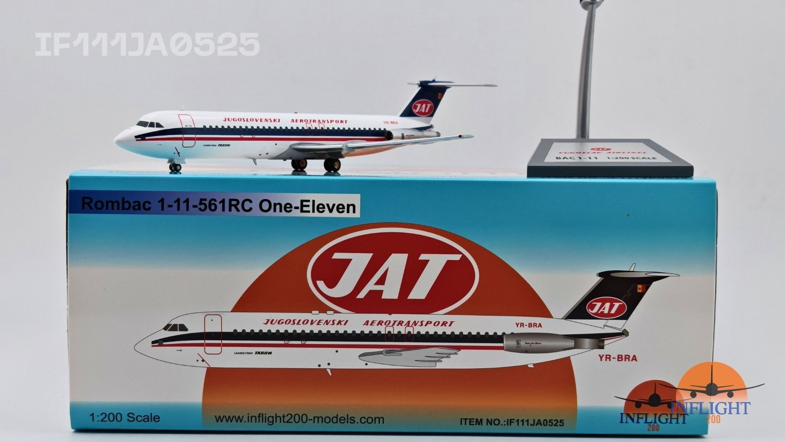 Inflight IF111JA0525 JAT Yugoslav Airlines BAC-111 YR-BRA Diecast 1/200 Model