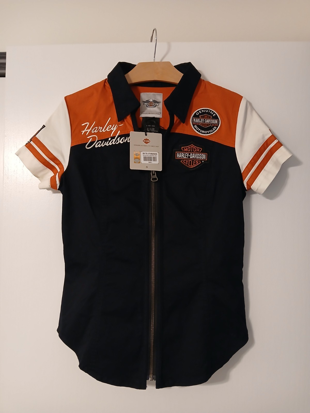 NWT Harley-Davidson Genuine MotorClothes Classic Zip Front Shirt Women’s Small