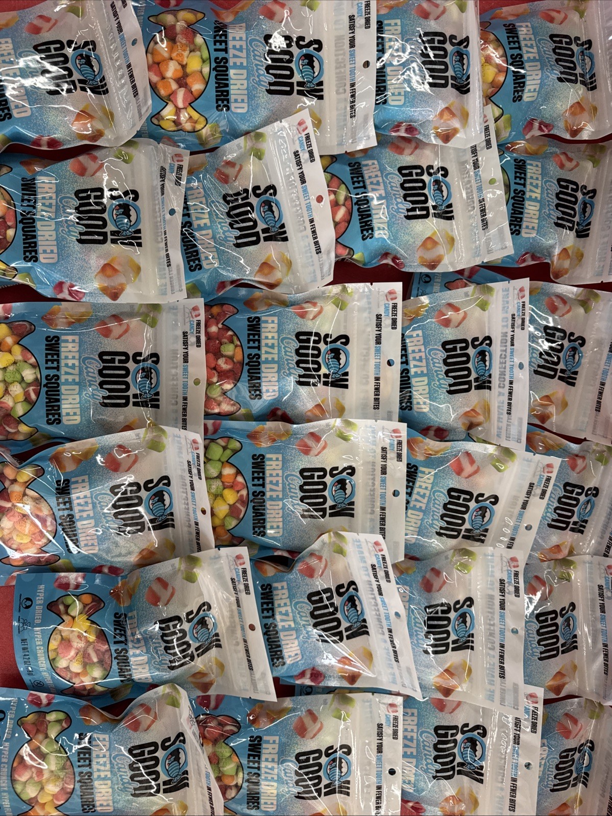 24 Sow Good Freeze Dried Sweet Candy Squares Bags 4.2 Oz. Each BB 07/27 24 Sow Good Freeze Dried Sweet Candy Squares Bags 4.2 Oz. Each BB 07/27