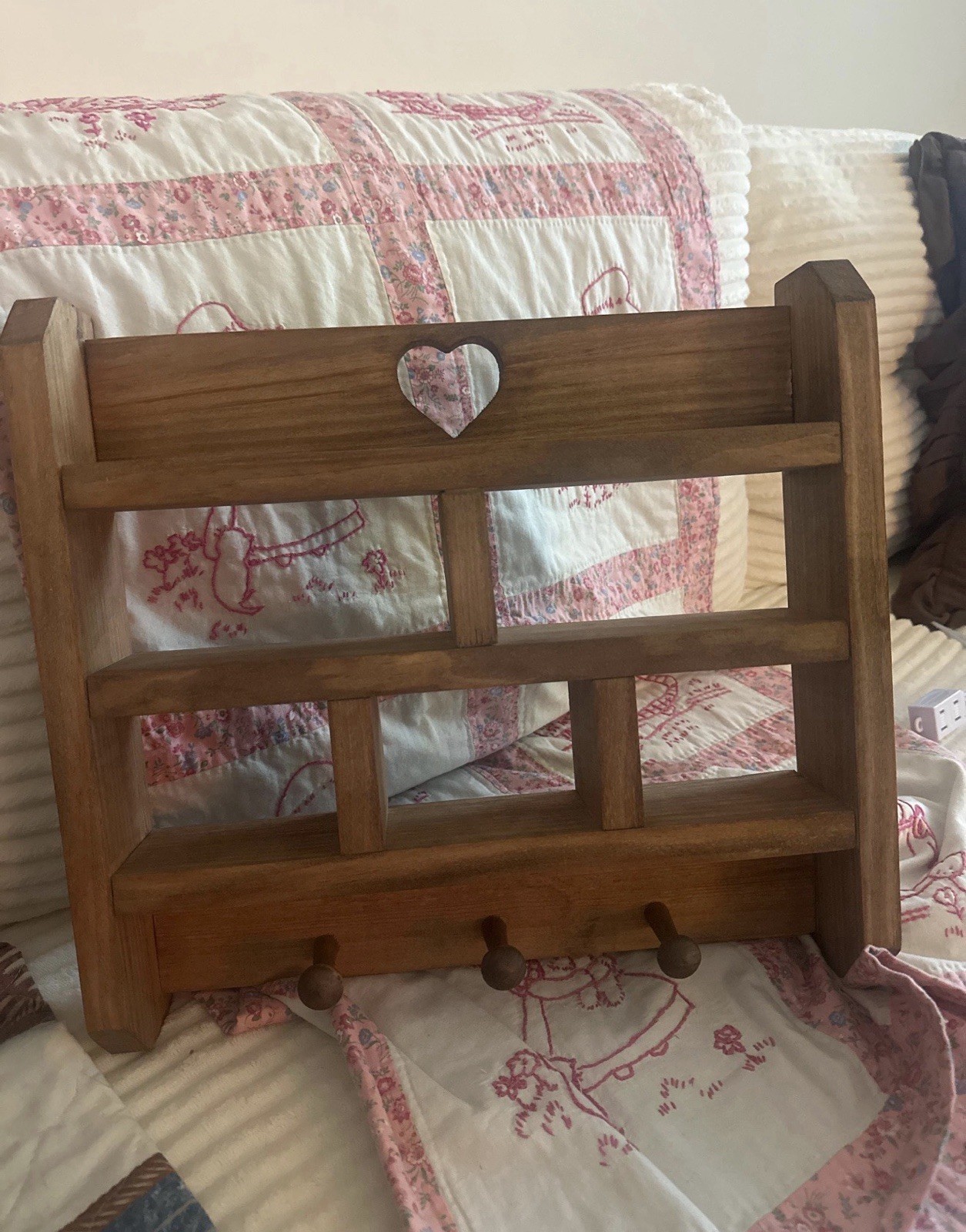 Vintage Walnut Stained Trinket Shelf