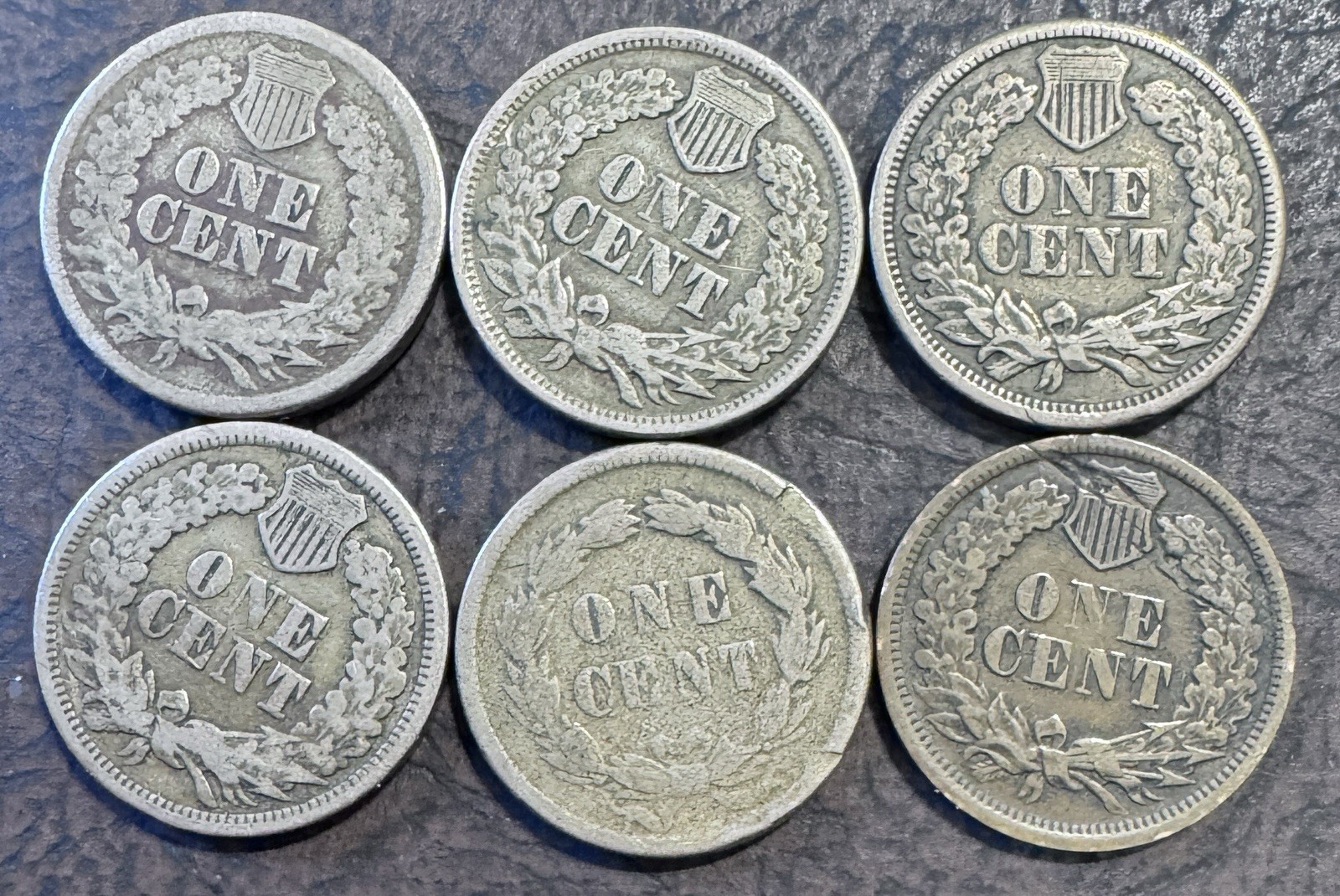 Lot Of 6 Indian Head Pennies 1859,60,62,63,64