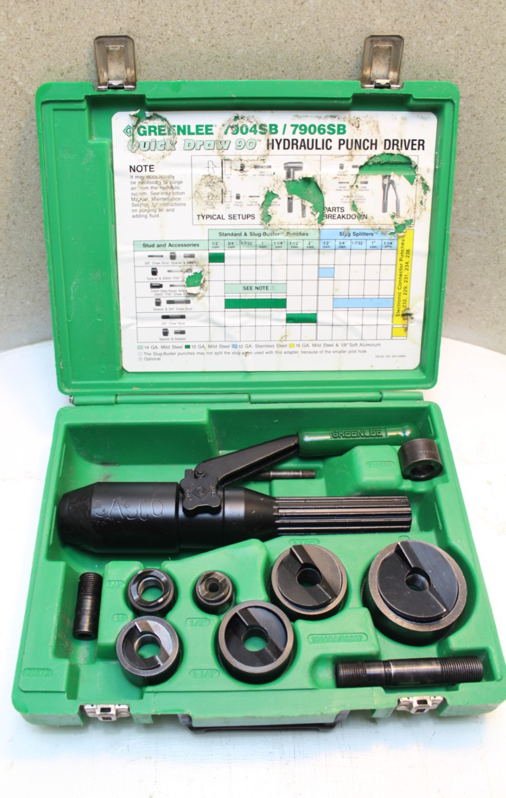 GREENLEE 7906/7806 SB Quick Draw  Hydraulic Knockout Set  (100% TESTED)