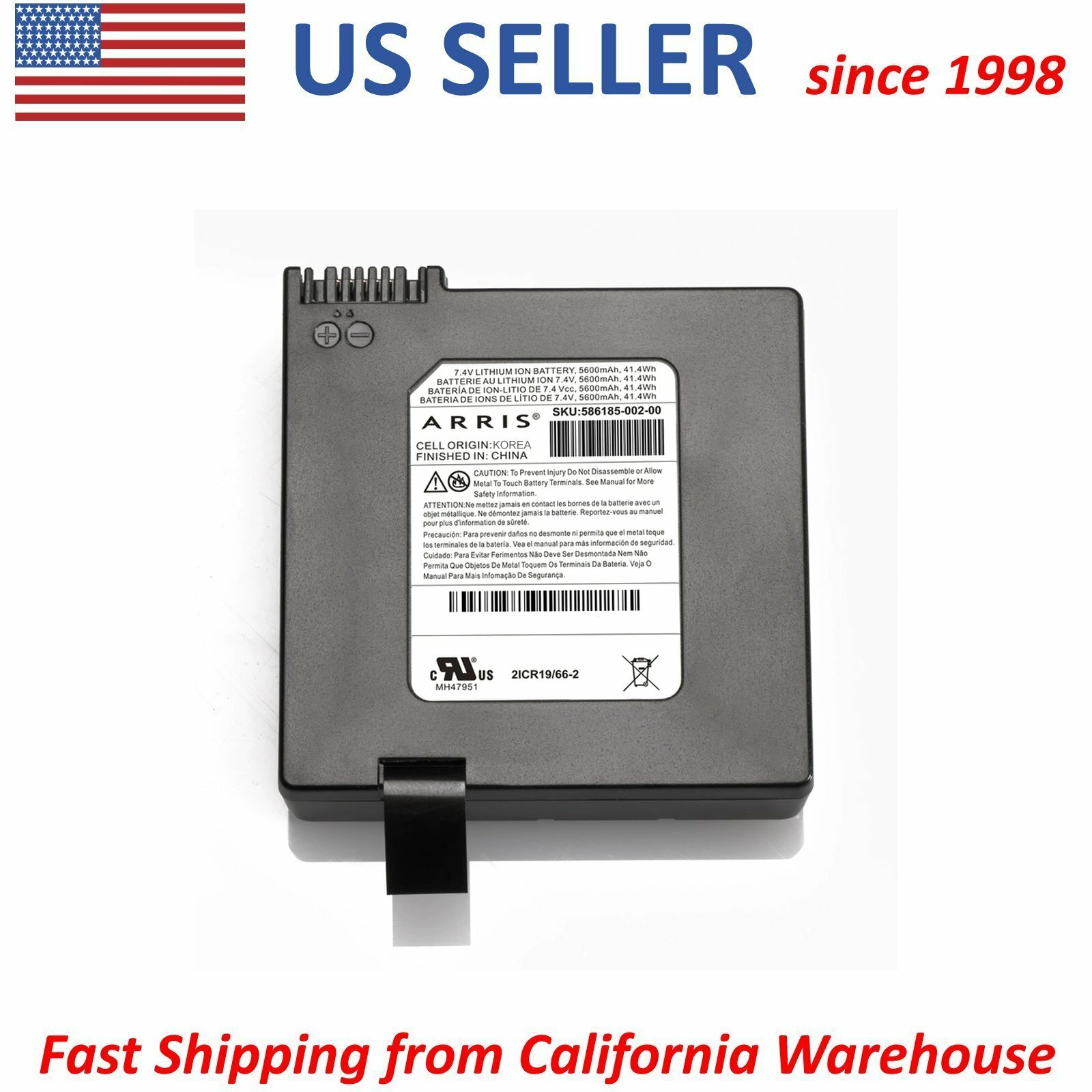 ARRIS 7.4V 5600mAh Li-ION Battery 586185-002-00 AT&T U-Verse NVG599 GATEWAY NEW