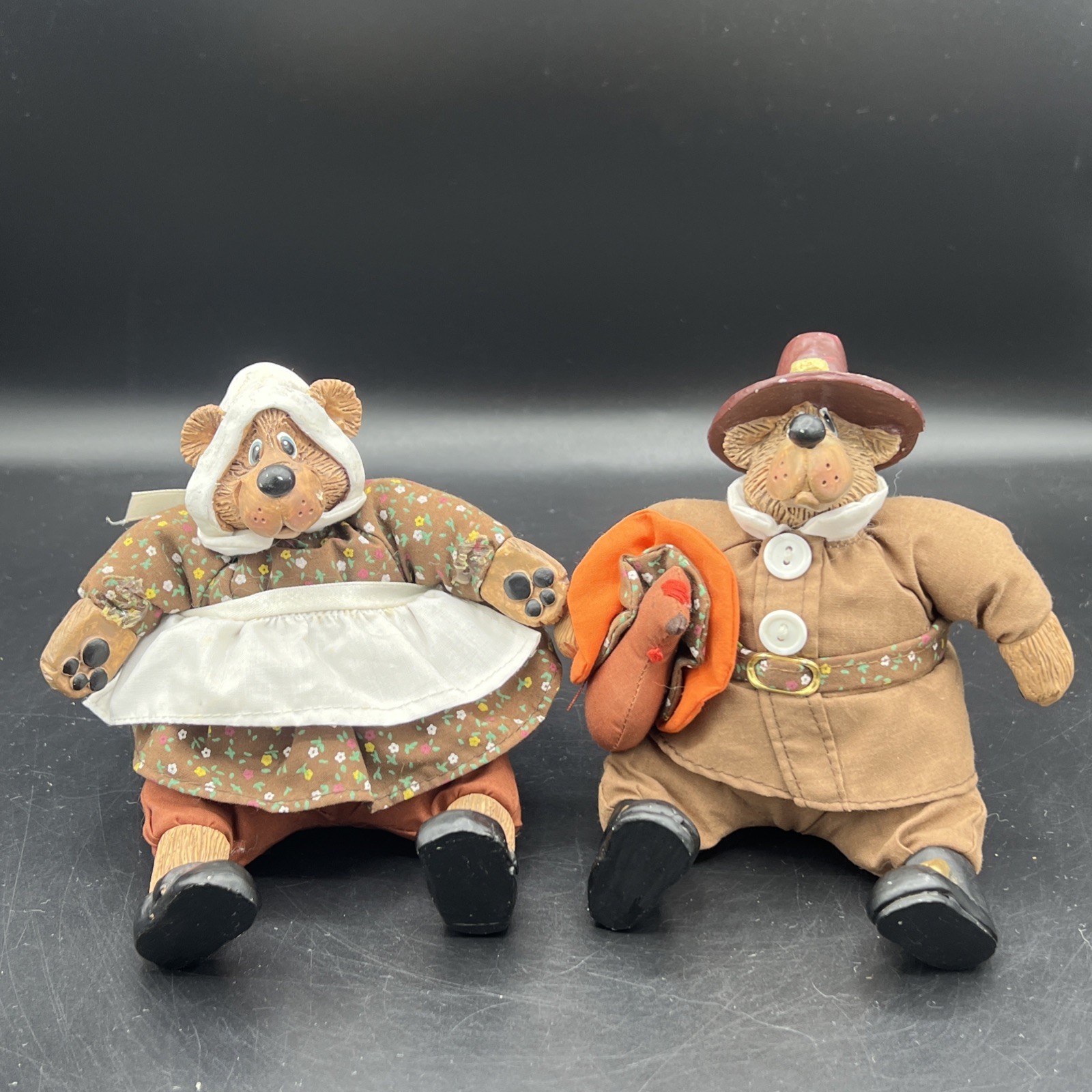 Vintage Russ Berrie “The Country Folks”Joshua&Josette Thanksgiving Pilgrim