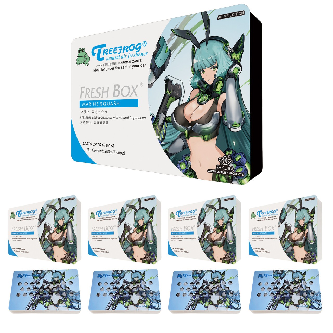 TreeFrog Fresh Box Marine Squash Scent Anime Edition 4-Pack TreeFrog Fresh Box Marine Squash Scent Anime Edition 4-Pack
