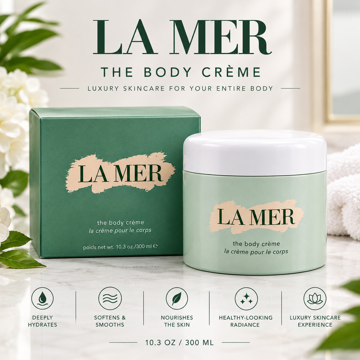 La Mer-The Body Cream 10.3oz/300ml Brand New NIB Authentic & Sealed Fresh Batch